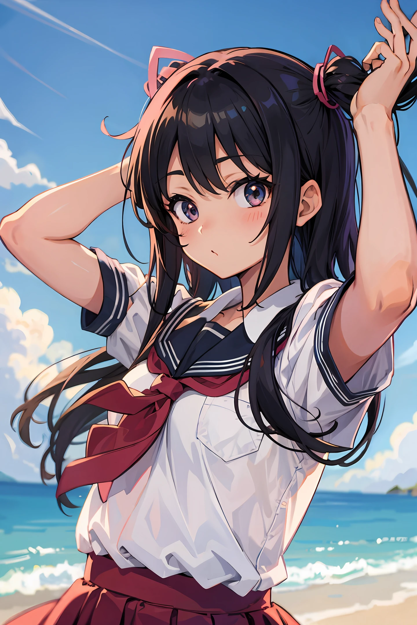 Cute anime schoolgirl