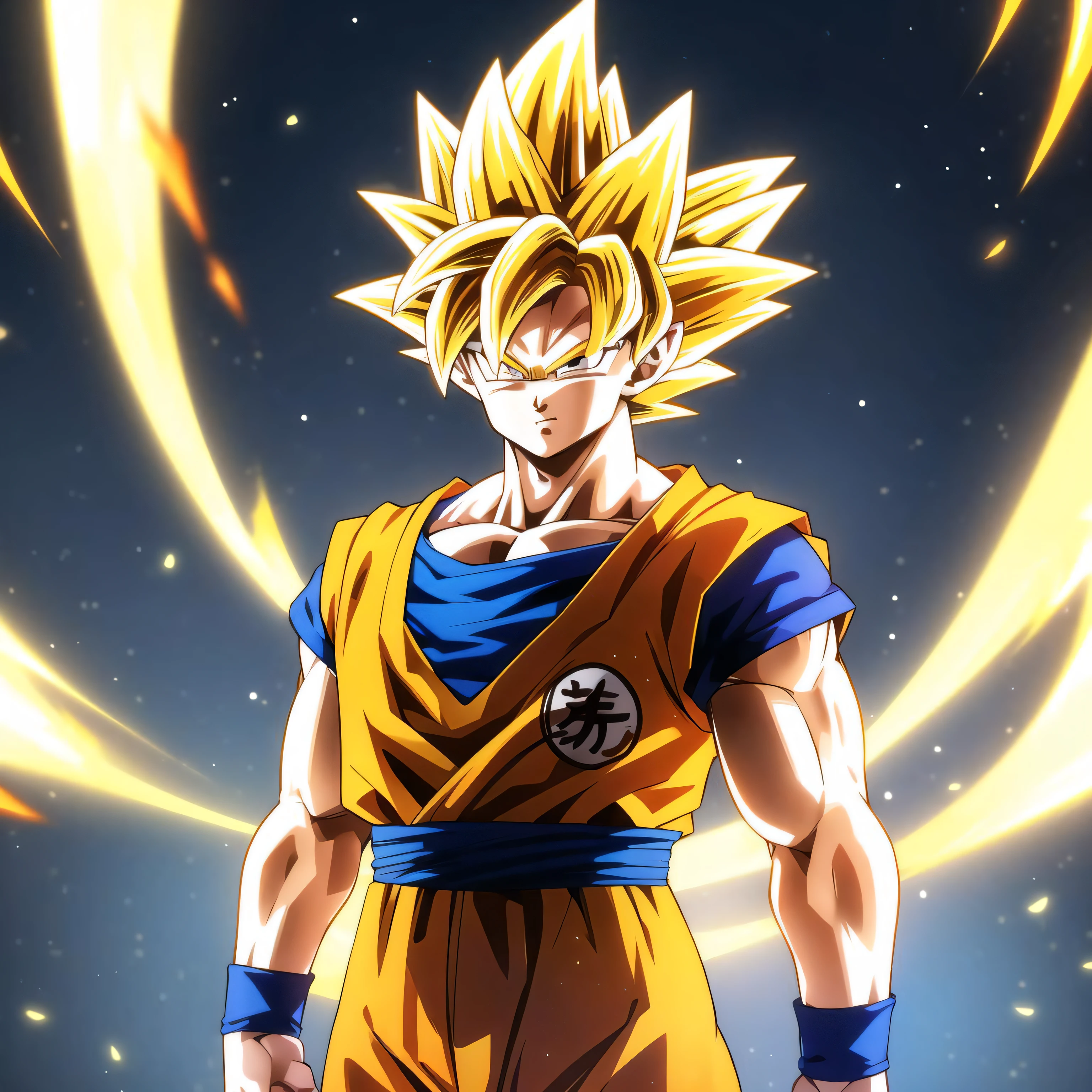 son_goku, super_saiyan, yellow_hair, aura