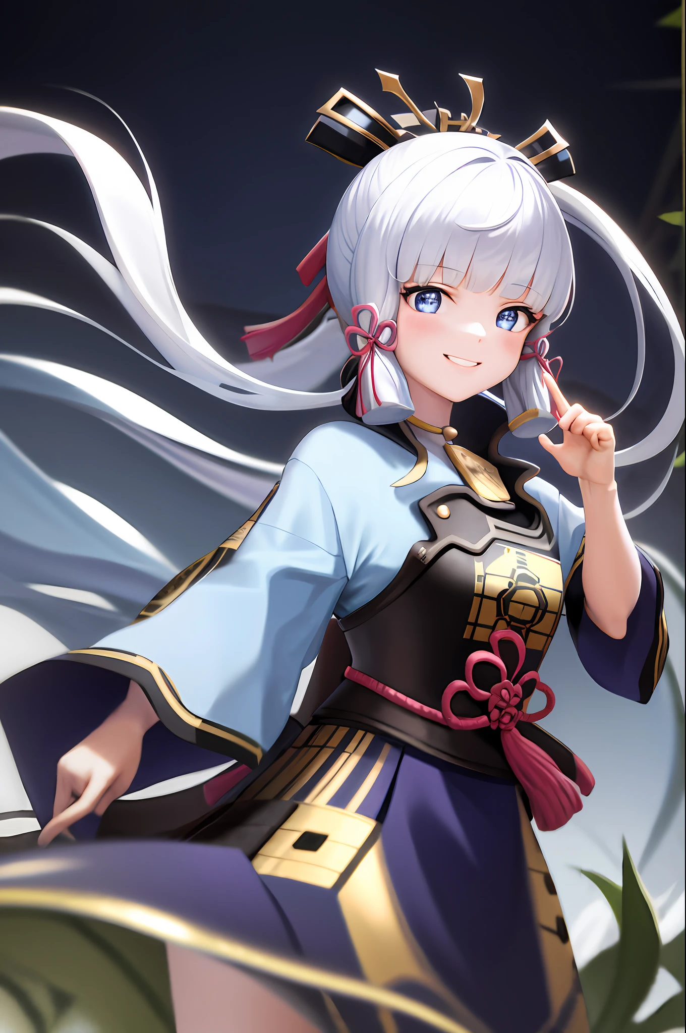 masterpiece, highres, best quality, 1girl solo, kamisato_ayaka, smile, kimono