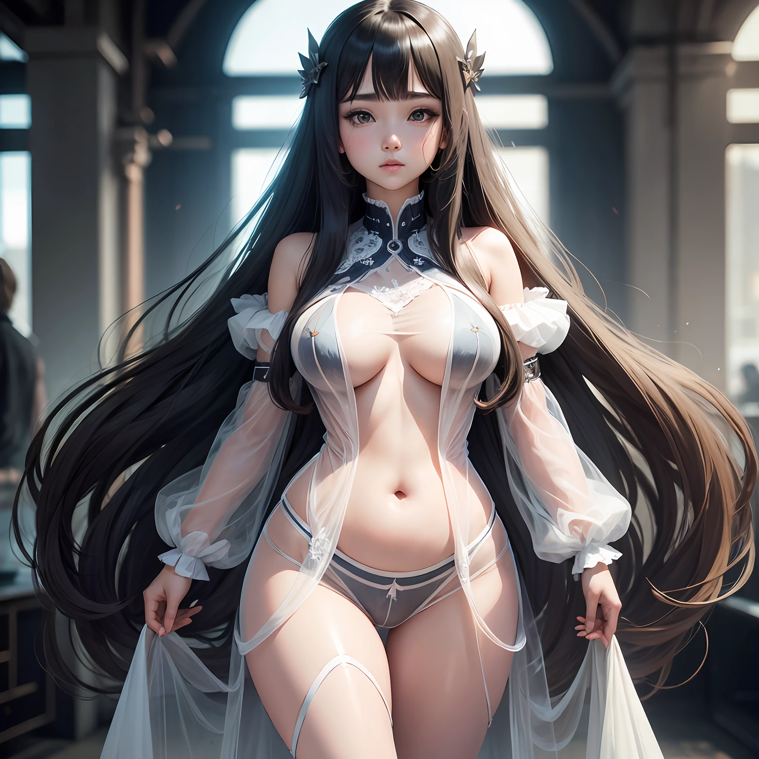 Long hair, transparent clothes, plump girl --auto