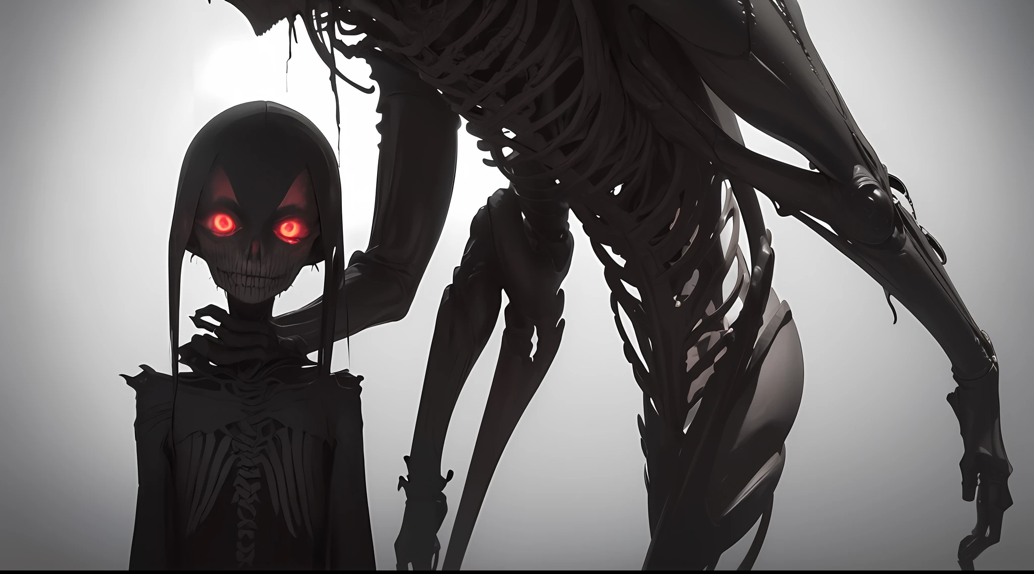 "Terrifying male humanoid creature:1.3, ominous and lifelike presence:1.3, gaunt and skeletal figure:1.3, haunting and photographic portrait:1.17, cryptic and obscure details:1.2, piercing and malevolent eyes:1.5, unkempt and flowing dark hair:1.3, elongated and unnaturally thin limbs, malevolent and ghastly expression, intricate and hyper-realistic features:1.2, haunting and cinematic close-up:1.3, eerie and shadowy background:1.17, eerie realism with dark and unsettling hues, enigmatic mist, chilling and atmospheric ambiance, menacing and nightmarish silhouette:1.3, shadowy and ghastly details:1.1, enigmatic and otherworldly backdrop, dim and haunting lighting, elongated and eerie shadows, haunting and dramatic photography, tense and spine-chilling atmosphere." --auto