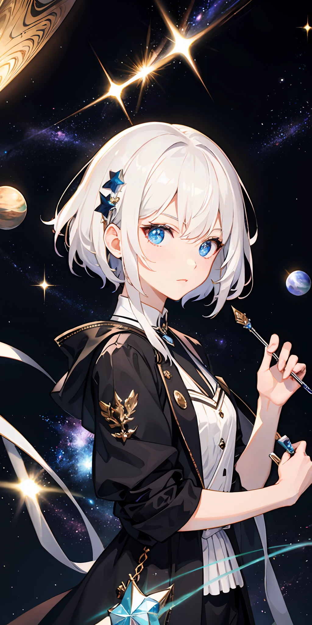 White hair、Galaxy
