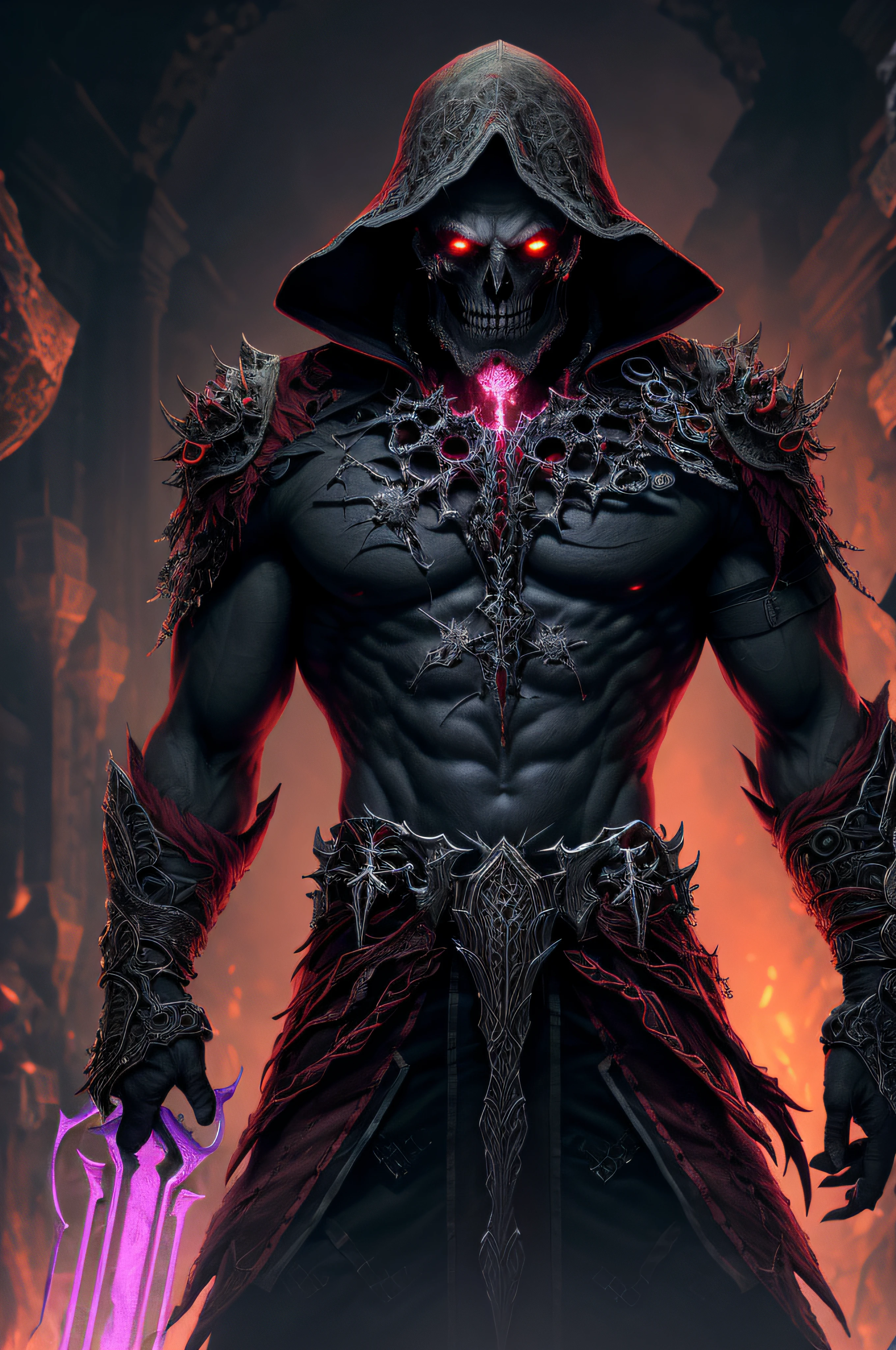 (extremely detailed 8k wallpaper),a medium shot photo of a fearful necromancer, intricate, high detail, dramatic