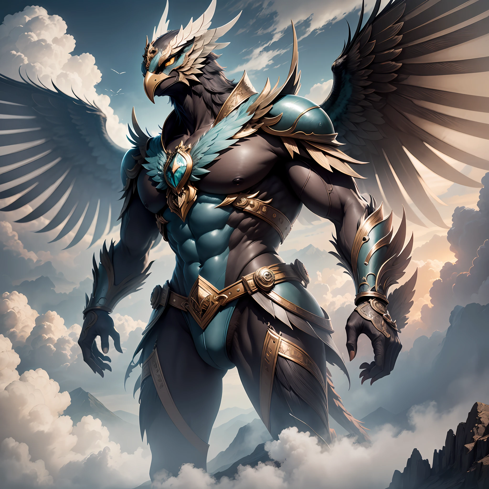 phayakrut king garuda{best quality},, super huge GARUDA solo, very detail, mountain, clouds and mist,realistic (extremely detail CG unity 8k wallpaper:1.1)(masterpiece),(best quality:1.1),realistic,style of master anime,perfect perspective,intricate detail --auto --s2