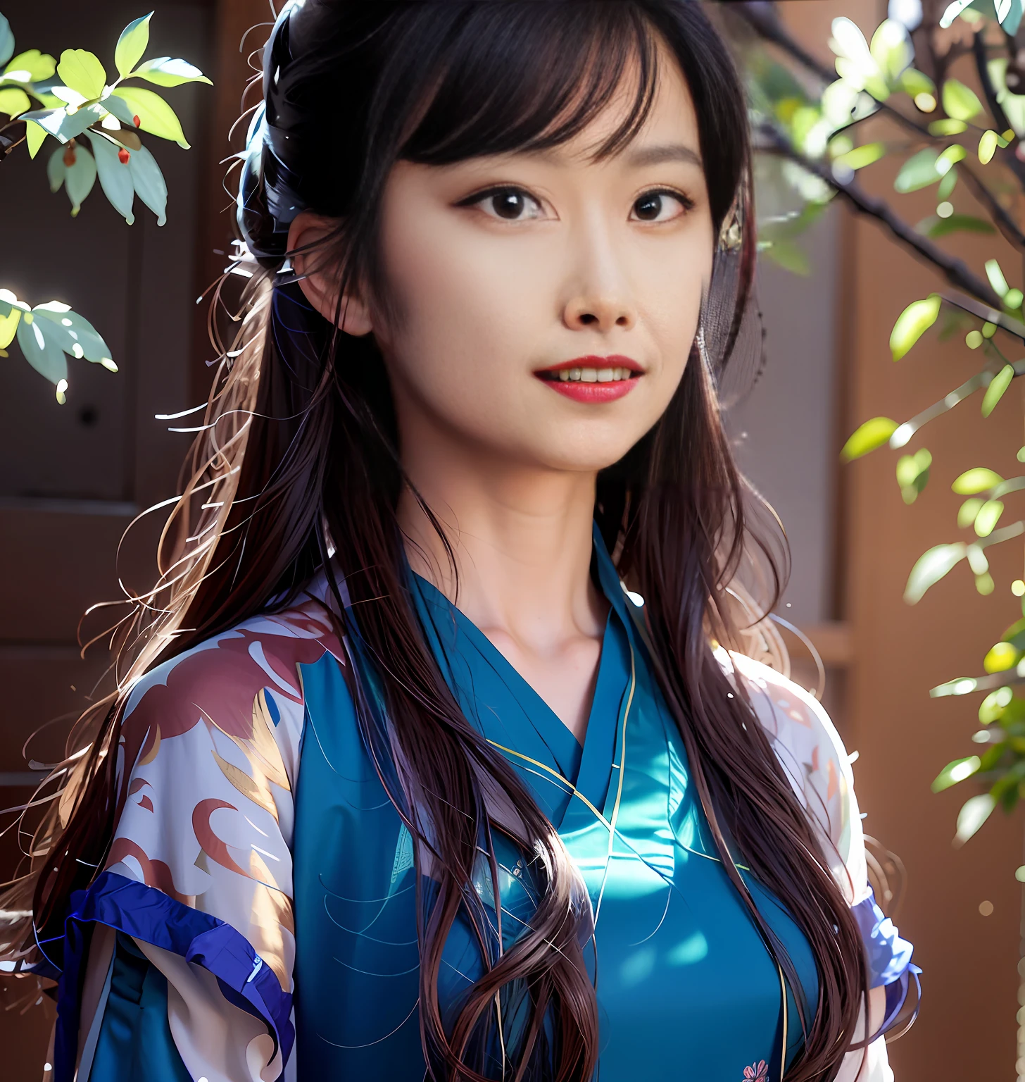 arafed asian woman in a blue dress posing for a picture, Palace , A girl in Hanfu, young cute wan asian face, Chinese girl, beautiful Korean women, heise-lian yan fang, Wearing ancient Chinese clothes, inspired by Yun Du-seo, ruan jia beautiful!, with acient chinese clothes, Beautiful young Korean woman, young wan angel