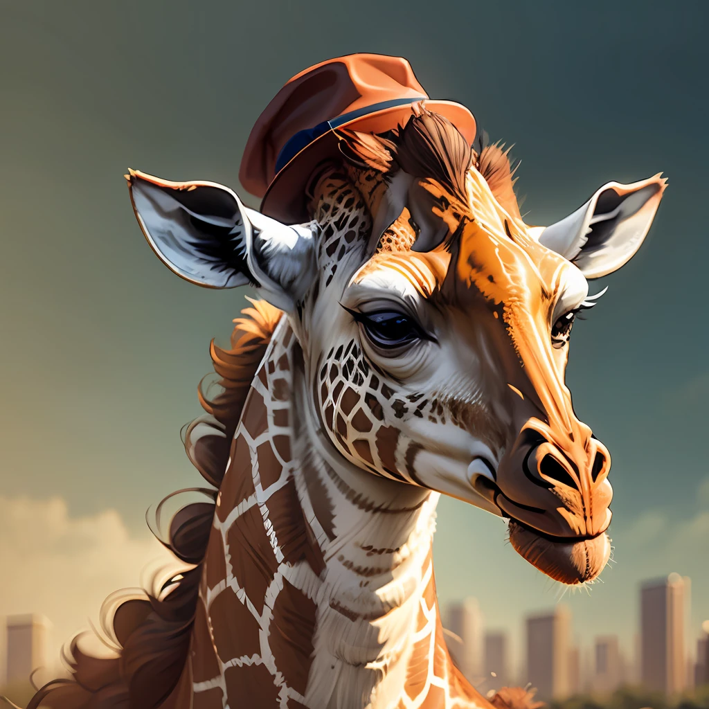 a giraff wearing a hat --auto --s2
