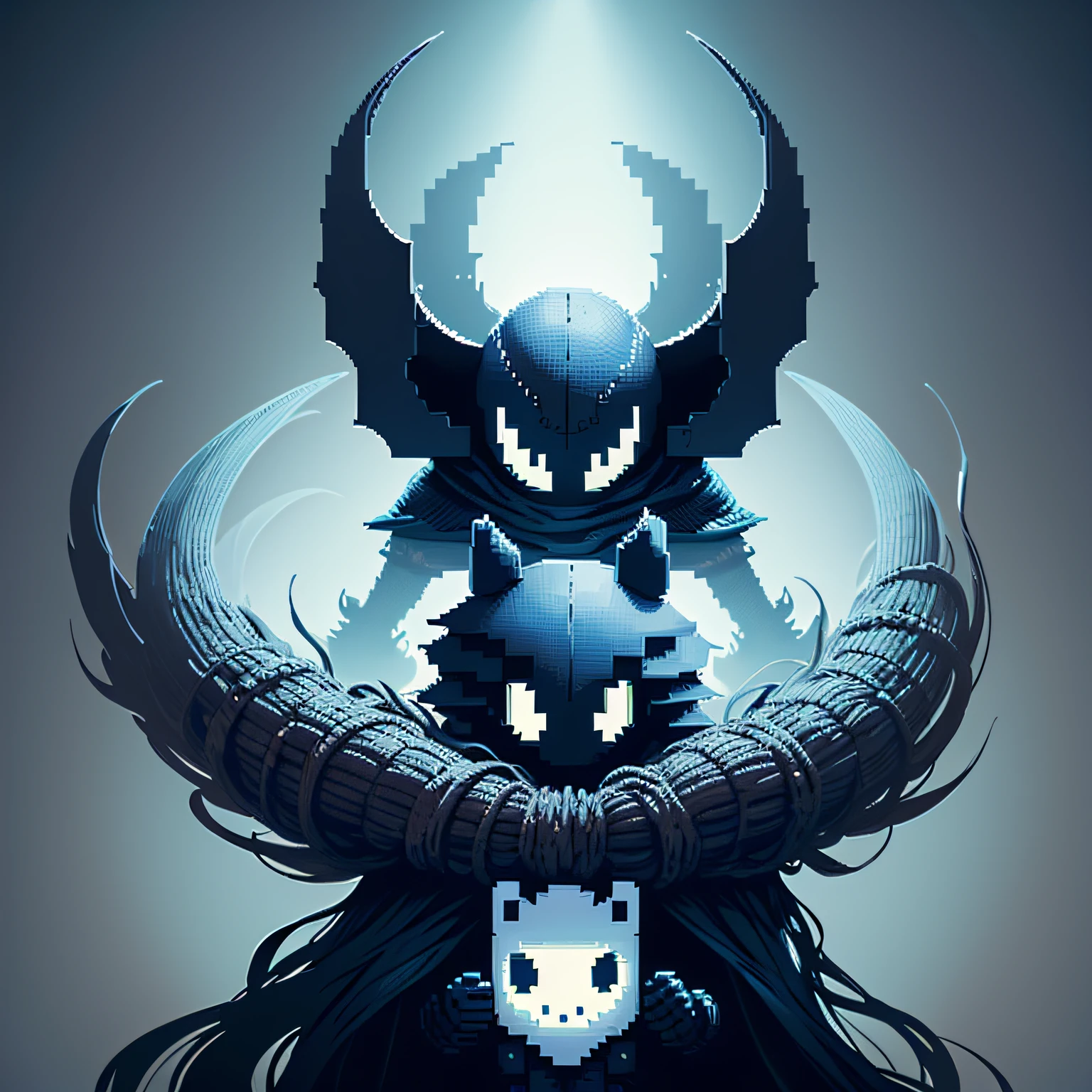 crie uma pixel art de hollow knight bem detalhada --auto