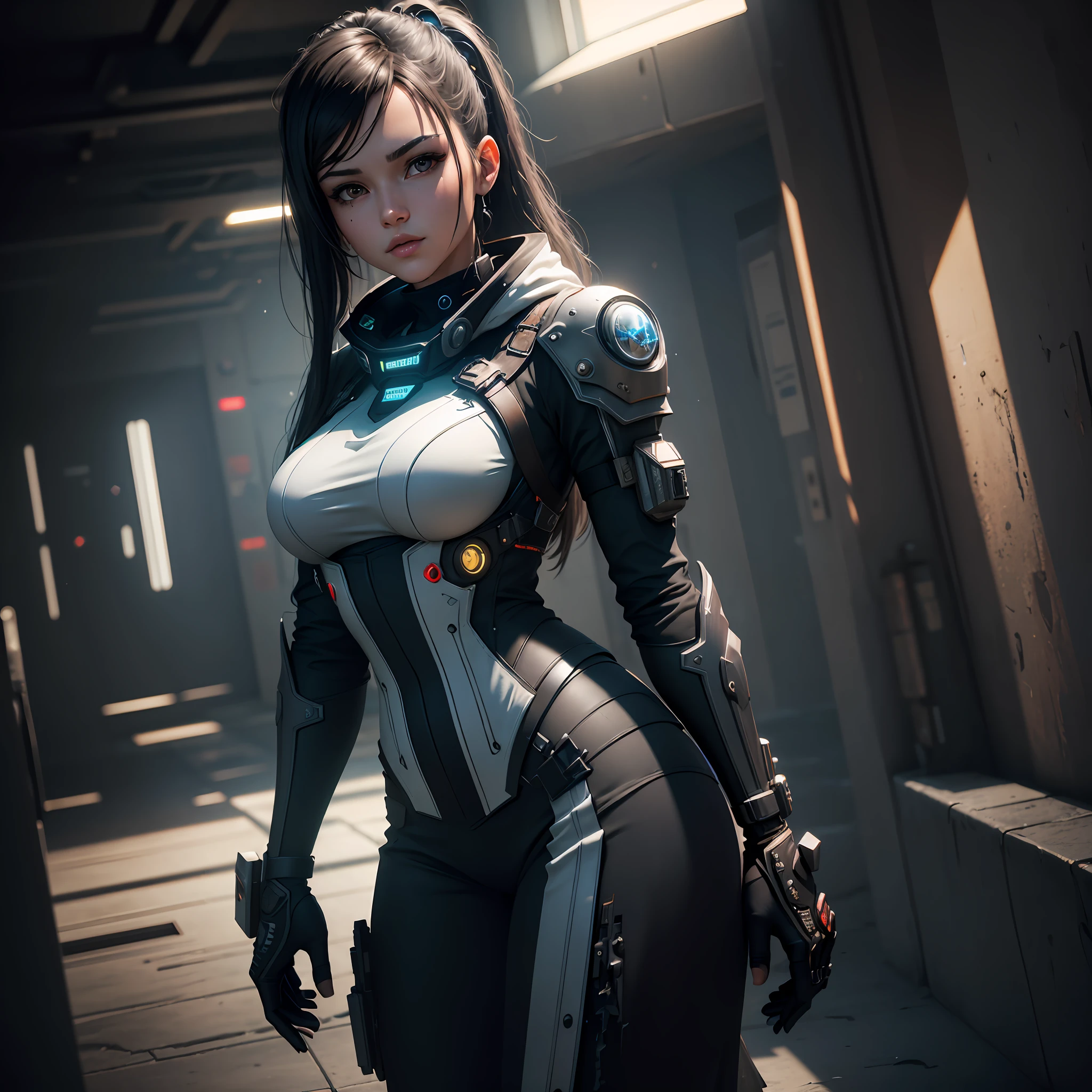 ((Best quality)), ((masterpiece)), (detailed:1.4), 3D, an image of a beautiful cyberpunk female,HDR (High 

Dynamic Range),Ray Tracing,NVIDIA RTX,Super-Resolution,Unreal 5,Subsurface scattering,PBR Texturing,Post-

processing,Anisotropic Filtering,Depth-of-field,Maximum clarity and sharpness,Multi-layered textures,Albedo 

and Specular maps,Surface shading,Accurate simulation of light-material interaction,Perfect 

proportions,Octane Render,Two-tone lighting,Wide aperture,Low ISO,White balance,Rule of thirds,8K RAW, --auto