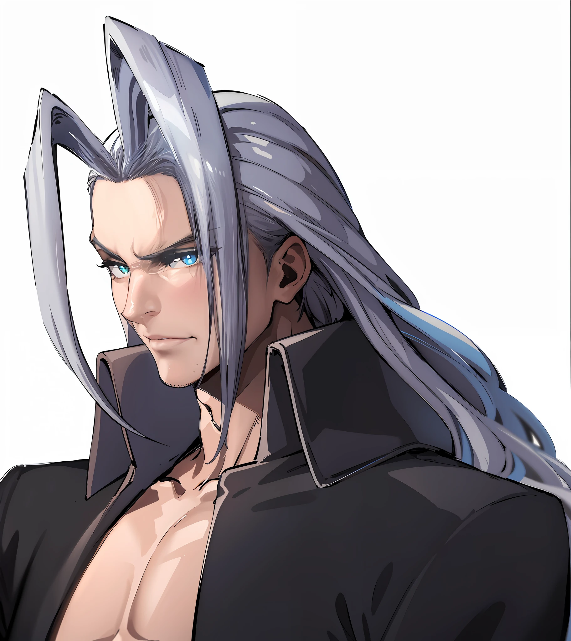 (Masterpiece : 1,8), 64k quality, final fantasy artwork concept, detailed manga eyes, detailed hair, detailed clothes, detailed body, cleaner designs, detailed face pronounced, shiny objects like jewels, see creases on clothes, more coherent clothing, more rounded eyes transparent liquid globular, more colors, more coherent clothing , correct the features of the clothes, better eyes contour, better shoulders, really colorful, coarser line, black line, finishing . (coarser line) (black line) (homogeneous rendering: 1.3)