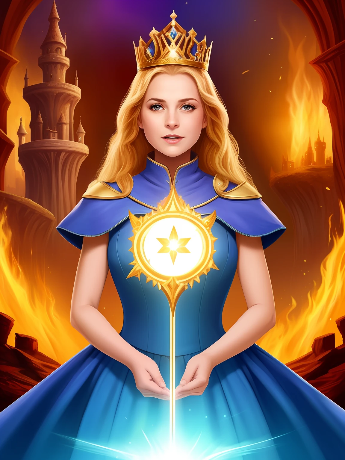 Resumo: No reino encantado de Fantasia, a princesa Elara embarca em uma jornada perigosa para salvar seu pai e libertar o reino do feiticeiro Malachi. Com a ajuda de seus amigos, Merlin e Sparky, she faces challenges and recovers the Jewel of Hope. Elara derrota Malachi, restaurando a magia e a alegria em Fantasia, becoming a brave and wise ruler.