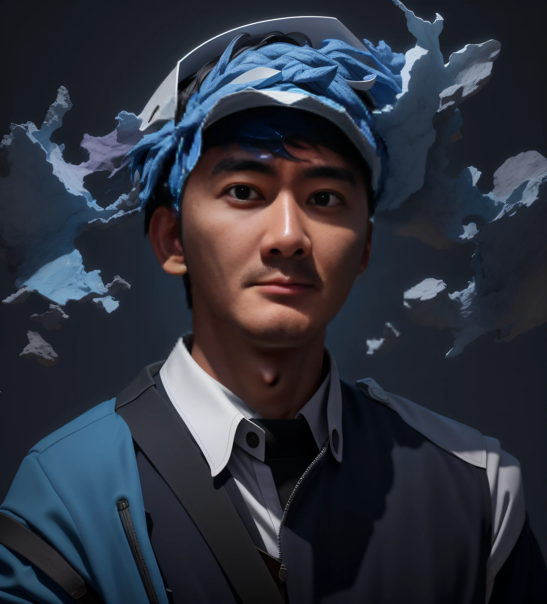 （Jeizuo： 1.5）， （Bestquality： 1.5）， high resolusion， highly-detailed， 3DMM，one boy，with short hair， solo，lecturer，leadership，serious，The performance of future technology，data， Low Contrast，vivid lighting，The depth of the atmosphere，masterful technique，Harmonious composition，Creative improvements，Striking juxtaposition，evocative hues，captivating coloration，dramatic lights
