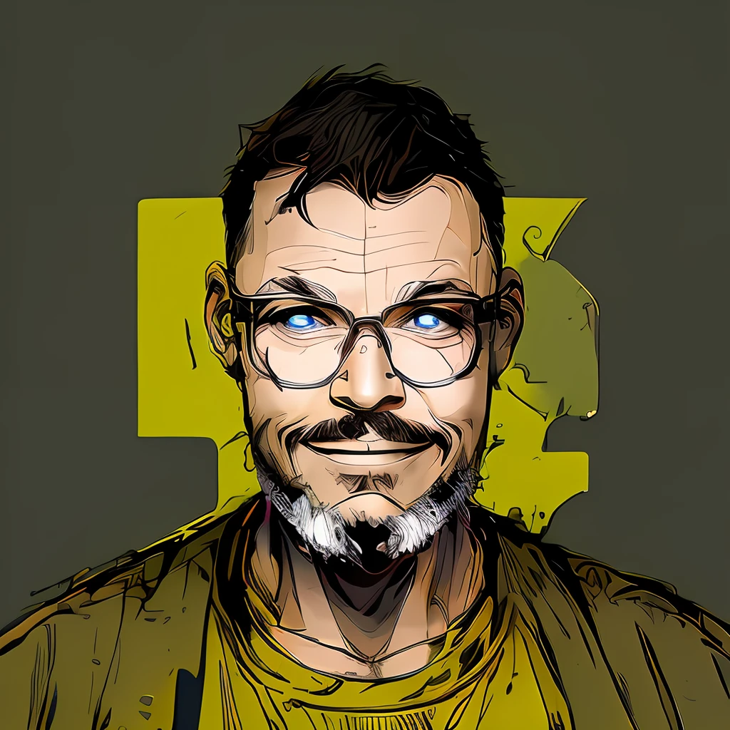 nvinkpunk, (((homem de oculos de meia-idade))), obra-prima, melhor qualidade, ((rosto detalhado)), ((premiado)), (Alto detalhe), clear, 8k, trending on ArtStation, complexo