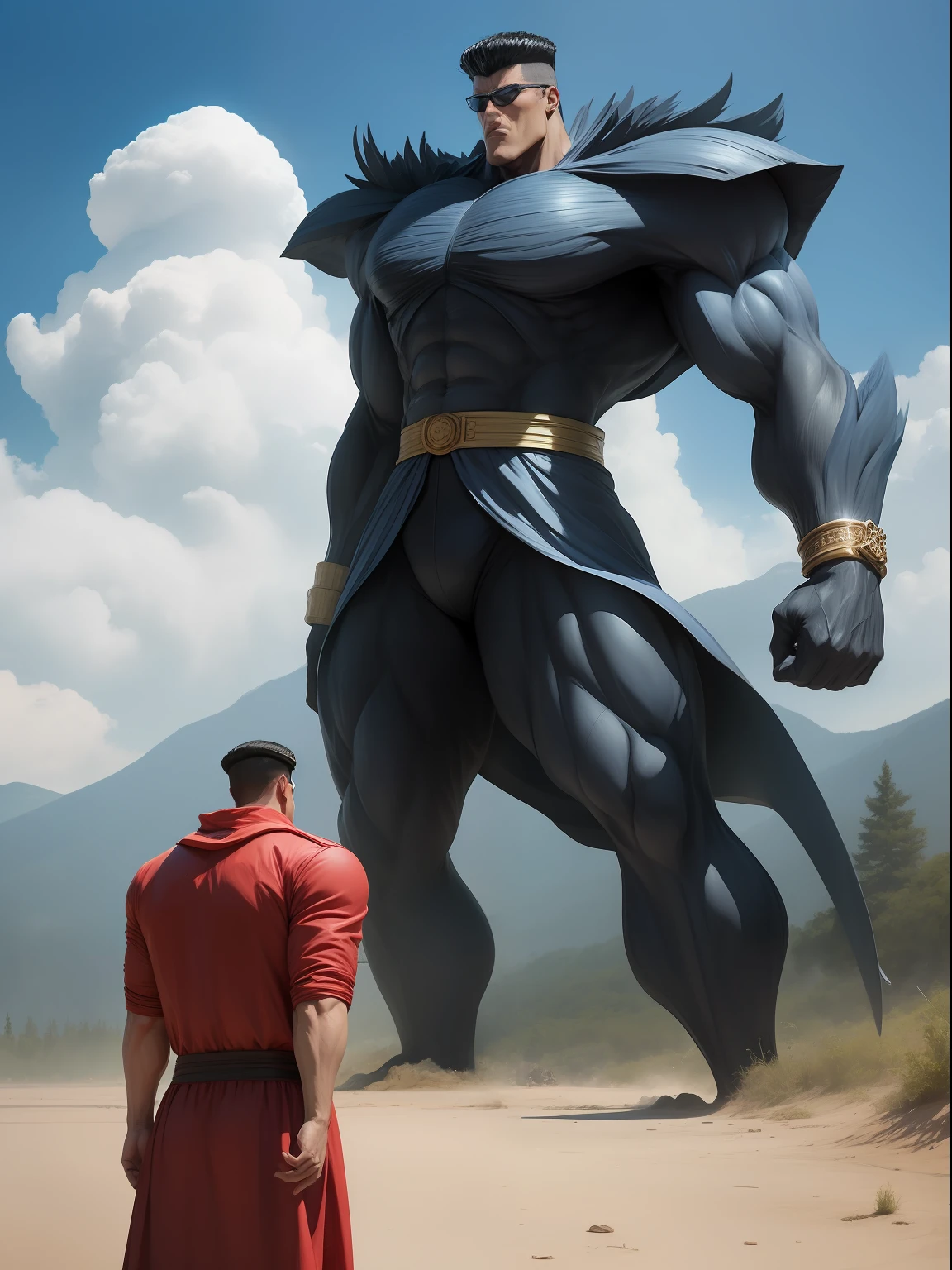 Toguro100, toguro, musculos fortes, sozinho, Sem humanos, (((Baixo duro russo))), adidas, Baixo duro adidas russo, Cyka Blyat, energia magica destrutiva ao redor do pergonagem, elipse, Triangles |, estilo anime, anime,sentimento de grandesa, gigante, musculos saltando, grandesa , cenario cidade espiritual, cidade yukai