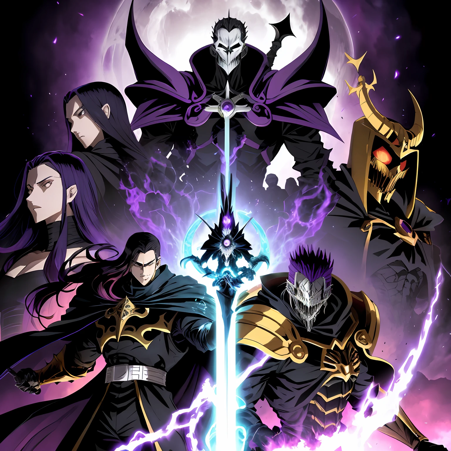 um close up de uma pessoa toguro100 com uma espada e um manto roxo, Ainz Ooal vestido, Overlord!!!, Overlord, de Overlord, Deus masculino bonito da morte, Overlord Temporada 4, Rei do Ceifador do Tempo, Arte Oficial, Retrato do Deus da Morte, O Rei da Morte, Ish, Albedo do anime Overlord, deus da morte,((((Side view)))),(corpo inteiro de uma pessoa toguro100 com uma espada e um manto roxo, Vestido Ainz Ooal, Overlord!!!, Overlord, por Overlord, Deus masculino bonito da morte, Overlord Temporada 4, Rei do Ceifador do Tempo, Arte Oficial, Retrato do Deus da Morte, O Rei da Morte, Ish, Albedo do anime Overlord, Deus da morte) , cenario fantasia dark dinamico, Character firing black magic from his hand, vortex, particuls, in action, (((Vista de toda a cena)))