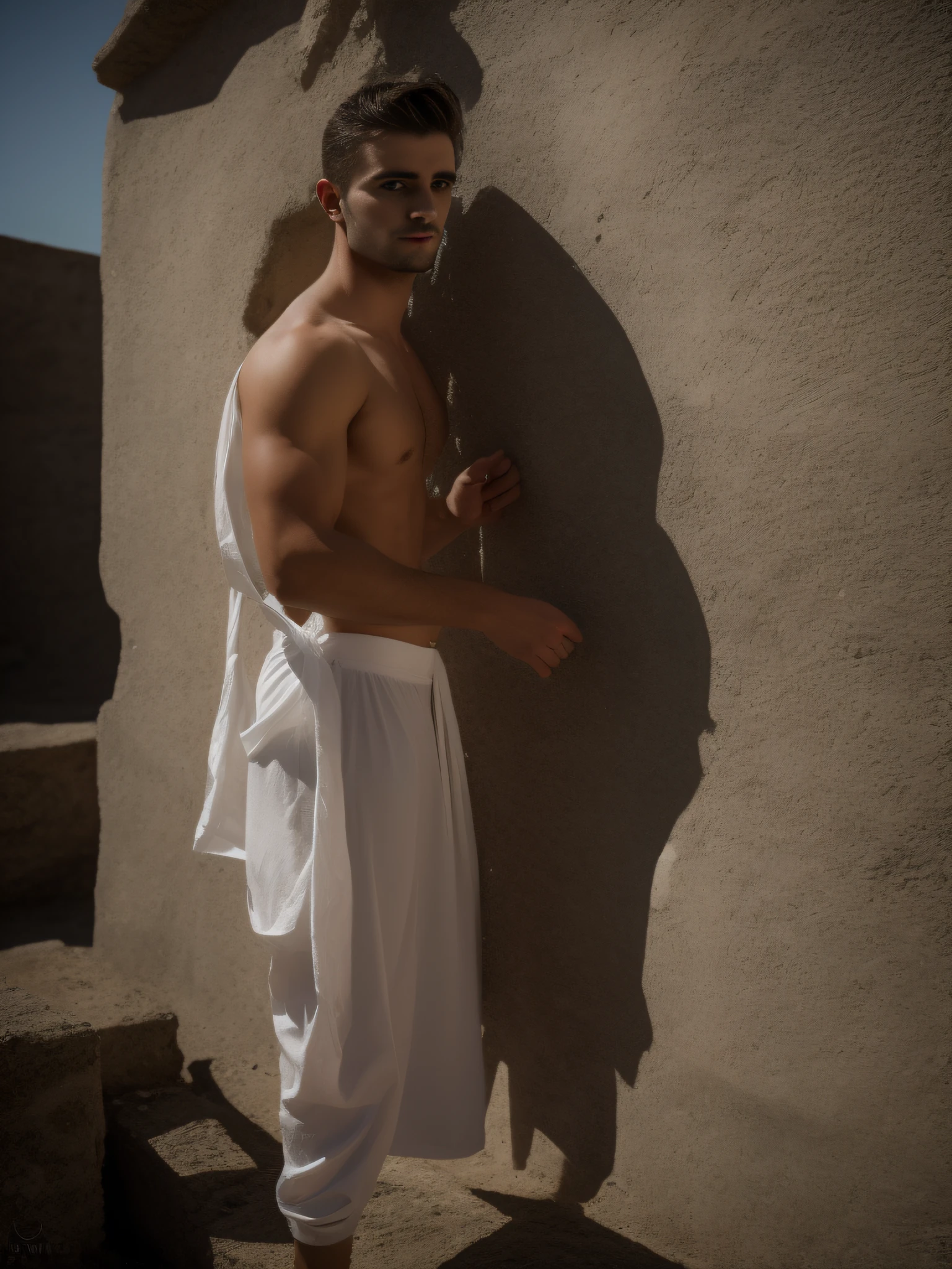 A 22-year-old man from Ukraine, masculino, Barbado, barba cheia, modelo, corpo inteiro, muito bonito, looking-into-camera, imagem detalhada, UHD, 8k, bem iluminado, grain of film, perfect  lighting, ultra realista altamente detalhado intrincado, cinematic lighthing