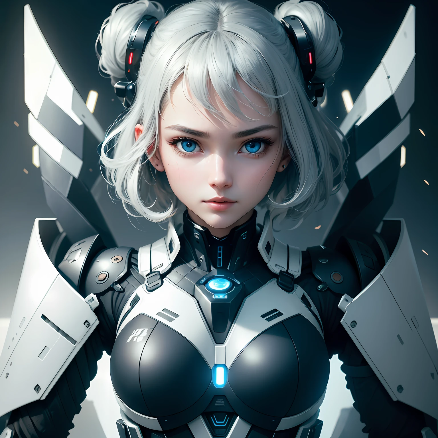 Future wind，Mechanical beautiful girl，Technologie，the ai，Smart armor，Strong combat effectiveness，Optoelectronic eyes，striking appearance，Human appearance with robotic features，Avant-garde and stylish design，tmasterpiece，（highdetailskin：1.2）， 8K  UHD --auto