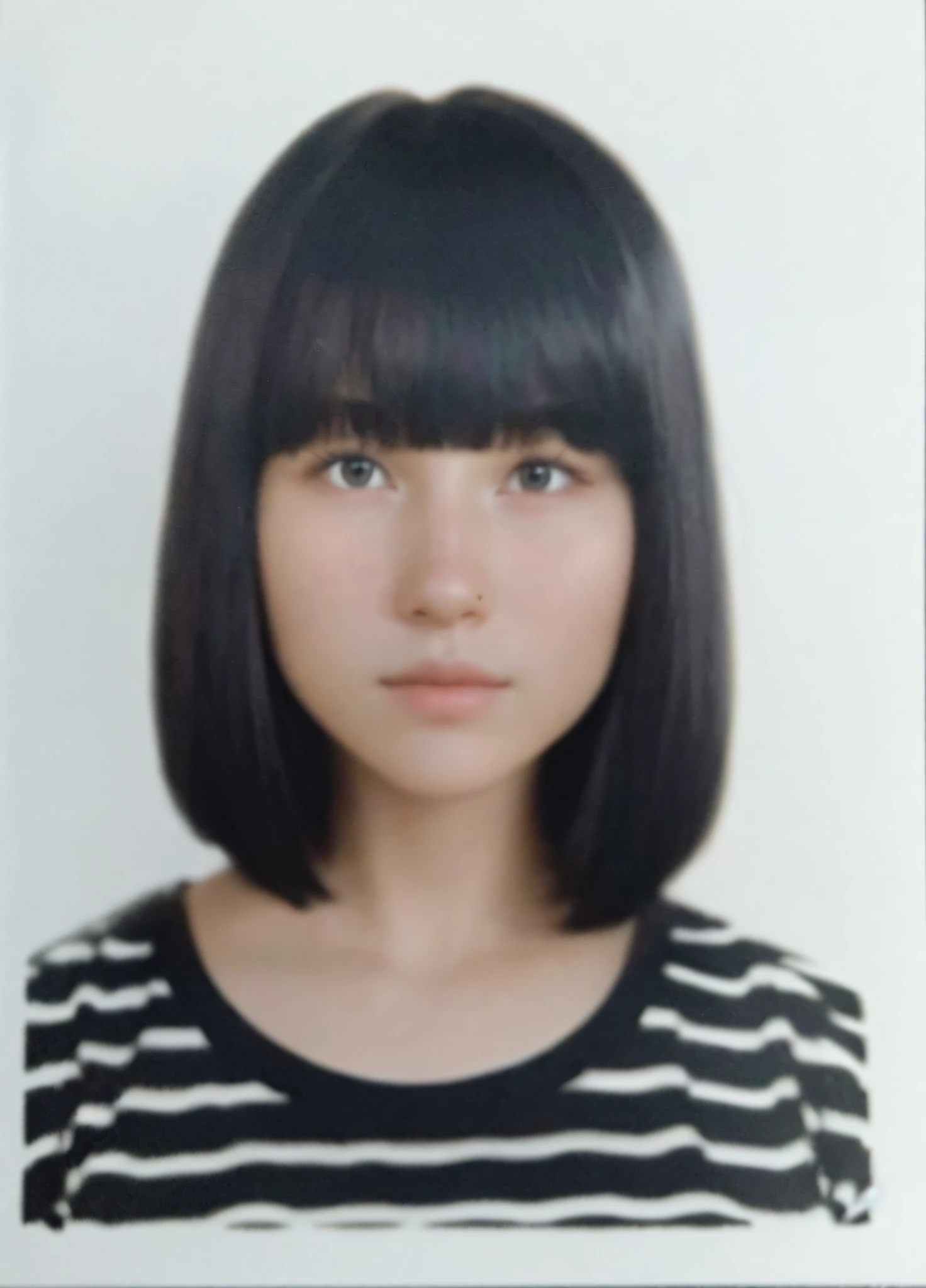 Milenka Mikhailova, (masterpiece), realistic, (portrait of a girl), beautiful face,
sunlight, cinematic light, bangs, beautiful woman, beautiful eyes, short black hair,
perfect anatomy, very cute, princess eyes, (eyes black), (frame head), centered, stylized,
bioluminescence, 8k resolution, low-cut white dress with small blue details, human hands,
full of wonder, elegant, approaching perfection, dynamic, highly detailed, character sheet ,
concept art, soft , looking directly at the viewer positioned so that her body is symmetrical and balanced,
incredibly beautiful, short black detailed hairstyle with bangs,