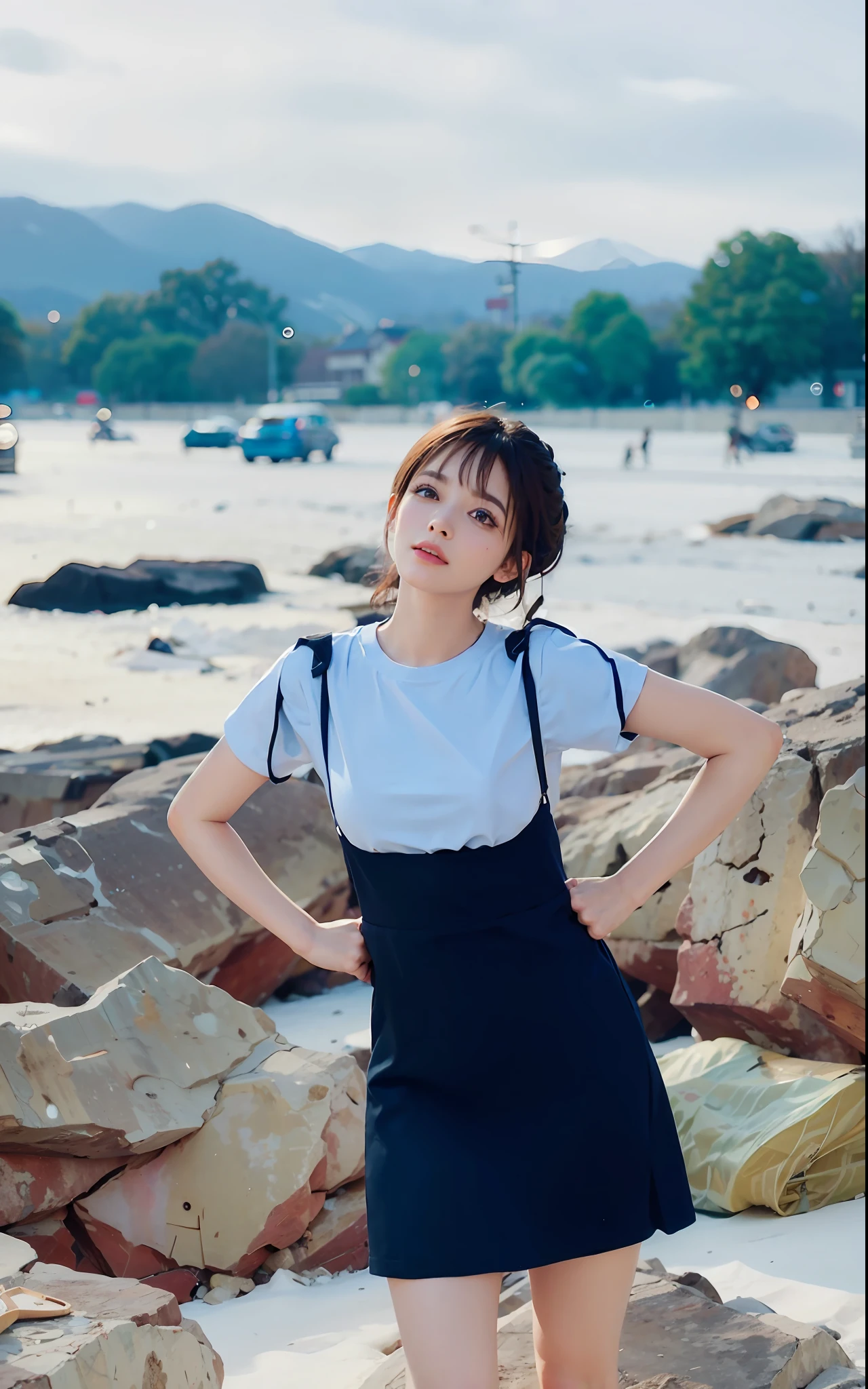 1girl,Sweet girl, princes,college uniform, Natural, Elegant,Cute,(perfect big eyes:1.2),black long hair,Perfect nose, small chest, holding flowers,extreme hand details,cute,(at the night market),RAW,16k,(masterpiece:1.5), best quality, intricate details,ultra highres,extremely detailed, wallpaper,Unreal 5 Engine ,ray tracing,Artstation extreme artistic detail,dynamic lighting,extremely detailed,(photorealistic:1.5),sharpen,depth of field, complex 3d render ultra detailed,octane render,Completed facial features,