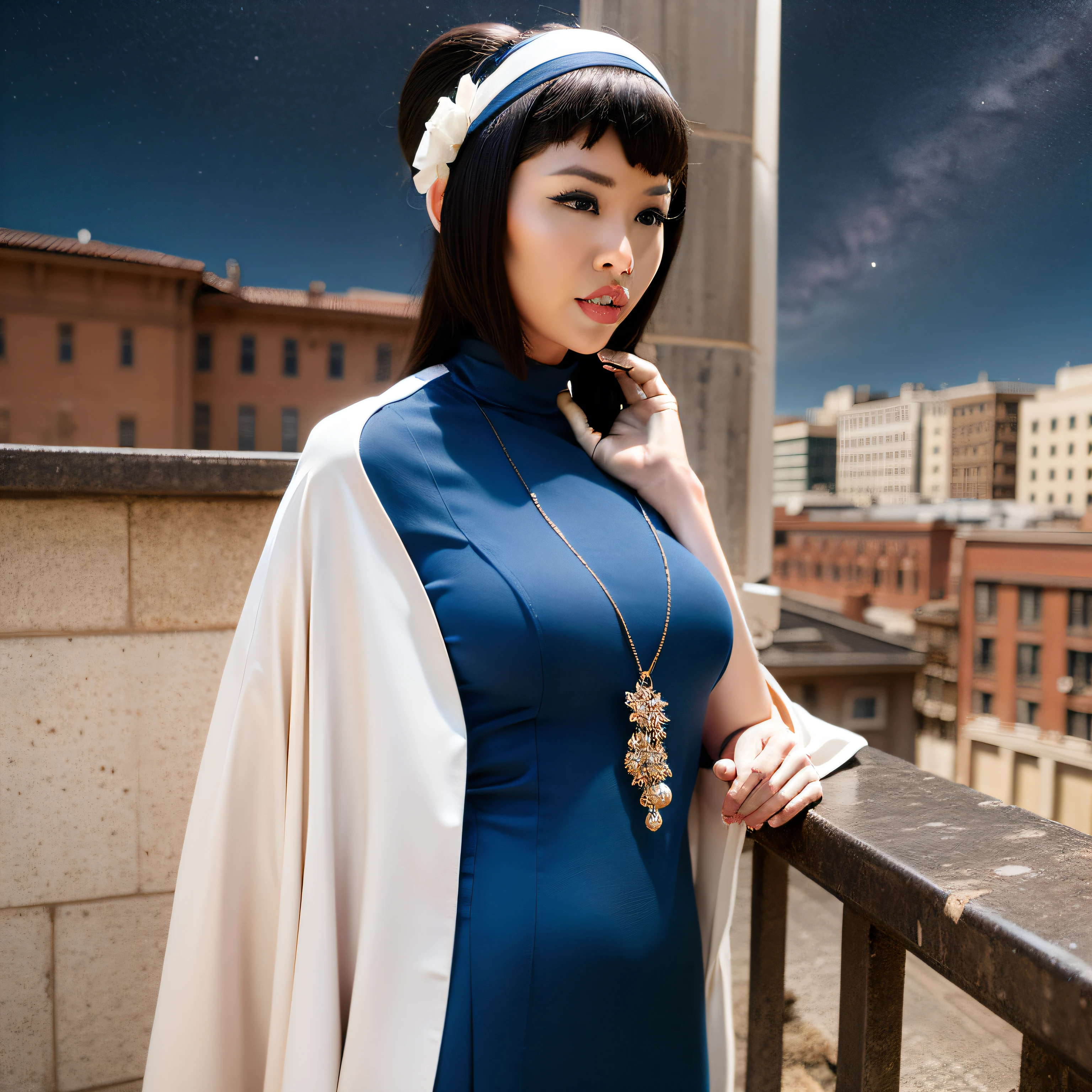(tmasterpiece,realisticlying:1.3),(extremly intricate:1.1),Close-up Shot Shot,sportrait,(Dark skin:1.2),on cheongsam,long whitr hair,Long hair with a shawl,nedium breasts,(starrysky:1.2),looking at viewert,tilt of the head,ventania,(natta),(nigh sky:1.2),exteriors,A desert,1girll,独奏,cinematric light,超A high resolution,8k UHD,filmgrain,perfect anatomia,Exquisitely Detailed Skin,best shadow,darkly,Delicate,RAW, A high resolution,Clean lines,