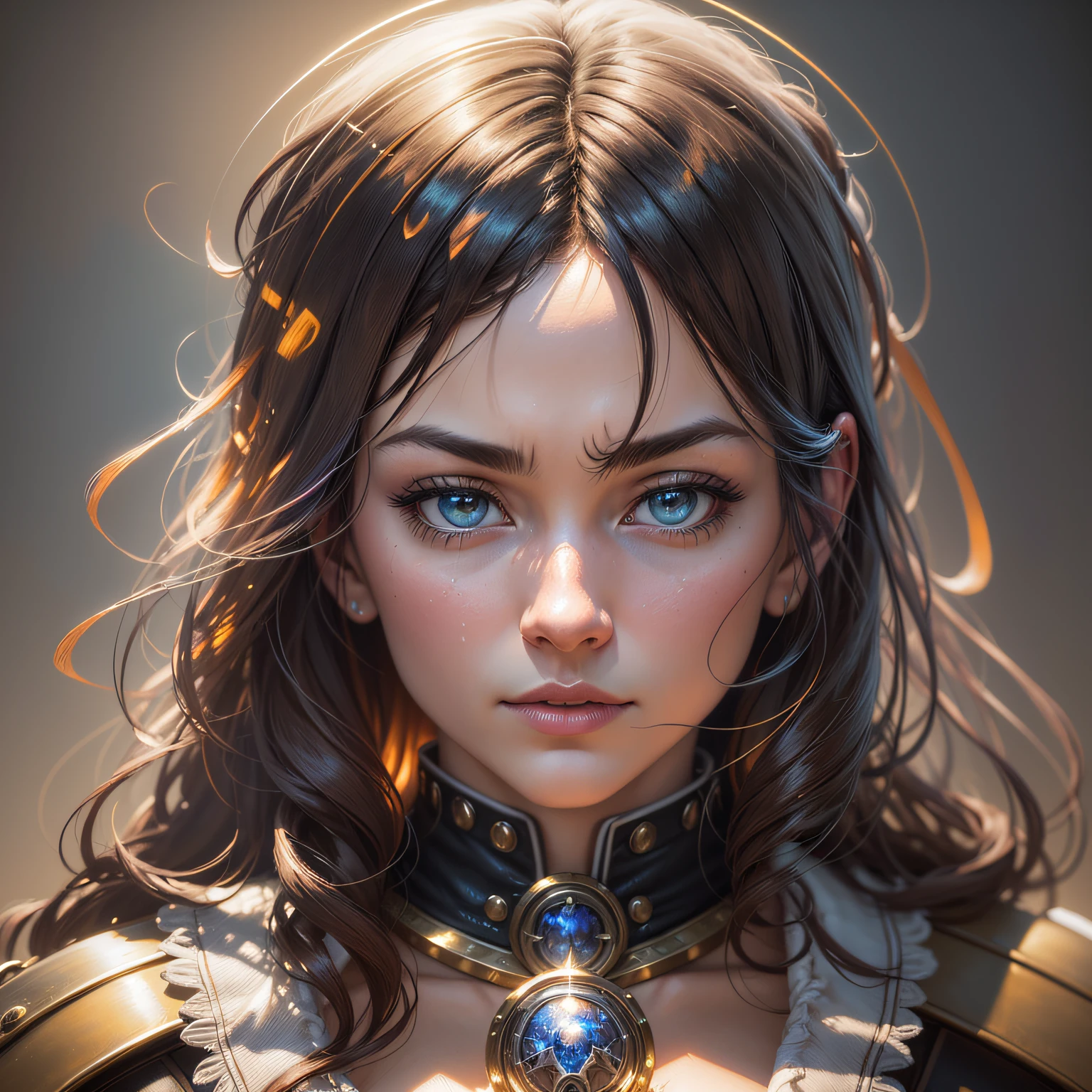 brazilian Girl wearing a space marine power armor outfit, smooth soft pale skin, symmetrical eyes, messy pixie long haircut, soft lighting, detailed symmetrical face, concept art, digital painting, looking into camera, By Sana🌙, all on PlaygroundAI Stable Diffusion 1.5 base model. Will not produce the same result when Remixed!, cute big circular reflective eyes, Pixar render, unreal engine cinematic smooth, intricate detail, cute big circular reflective eyes, Pixar render, unreal engine cinematic smooth, intricate detail