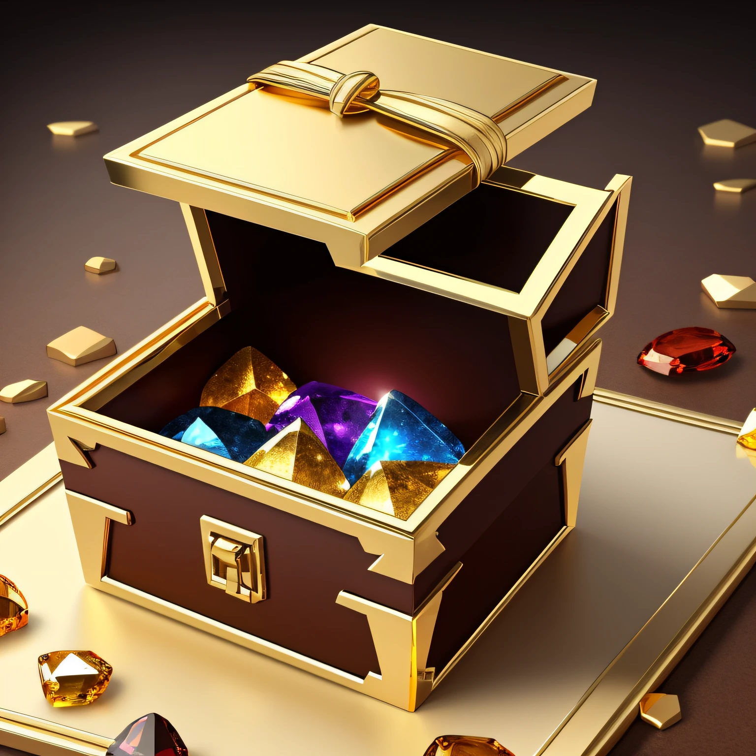 Create eBook cover A chest full of precious stones and gold --auto