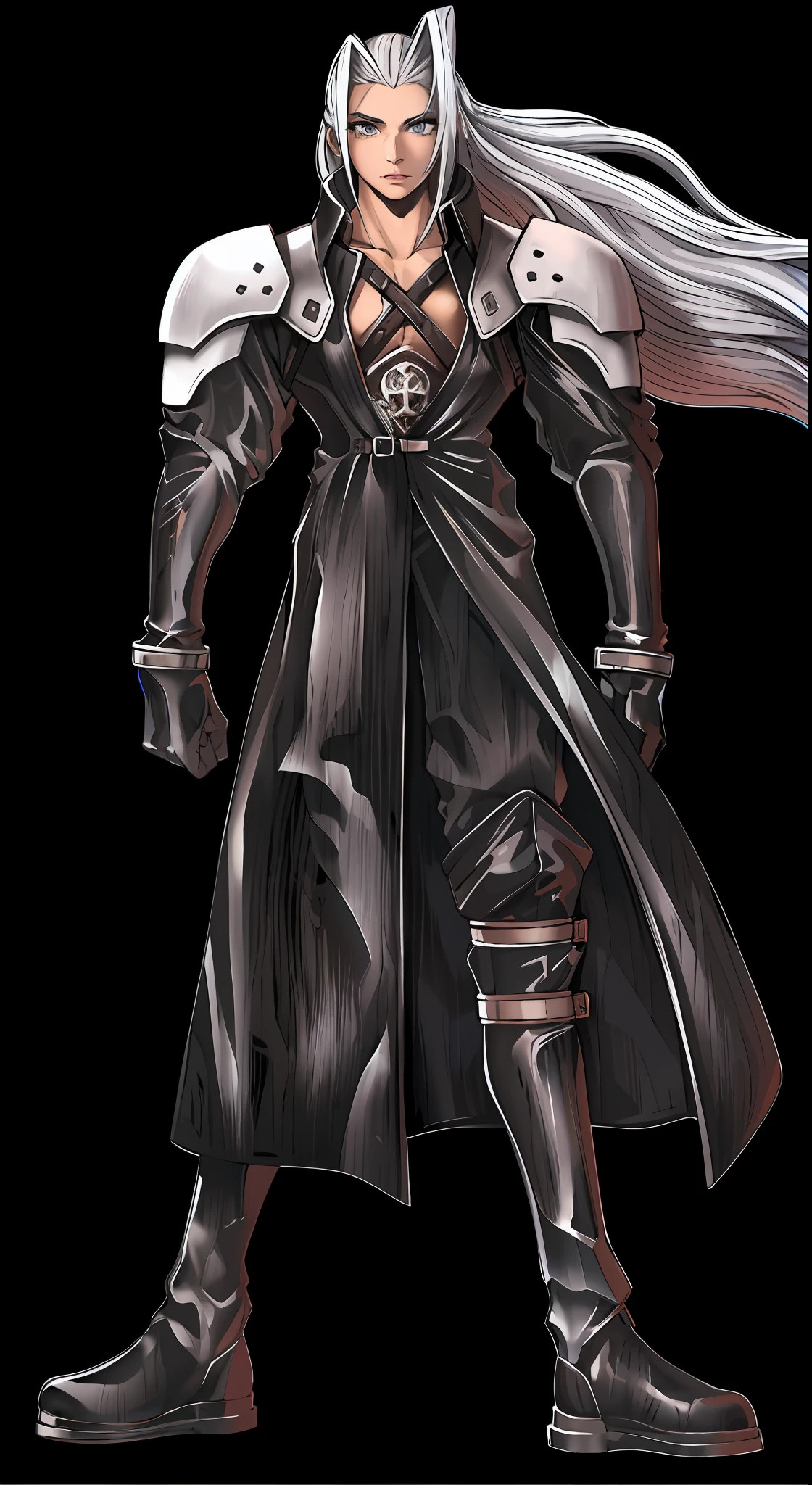 (Masterpiece : 1,8), 64k quality, final fantasy artwork concept, detailed manga eyes, detailed hair, detailed clothes, detailed body, cleaner designs, detailed face pronounced, shiny objects like jewels, see creases on clothes, more coherent clothing, more rounded eyes transparent liquid globular, more colors, more coherent clothing , correct the features of the clothes, better eyes contour, better shoulders, really colorful, coarser line, black line, finishing . (coarser line) (black line) (homogeneous rendering: 1.3)