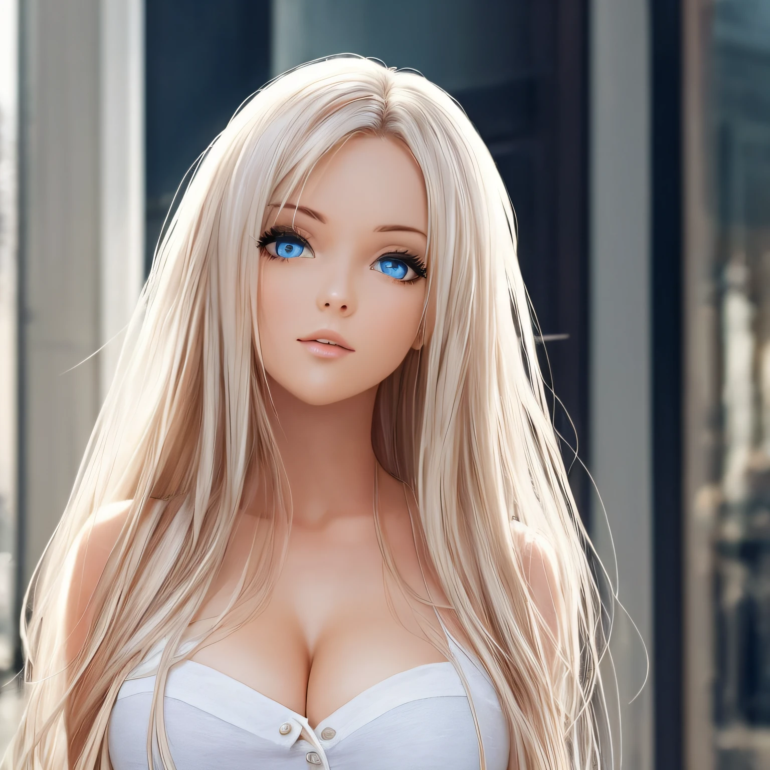 Beautuful Women,white skinned,Long hair,eBlue eyes,Look up,Bigchest,Need,tmasterpiece,Greeting,English, --auto