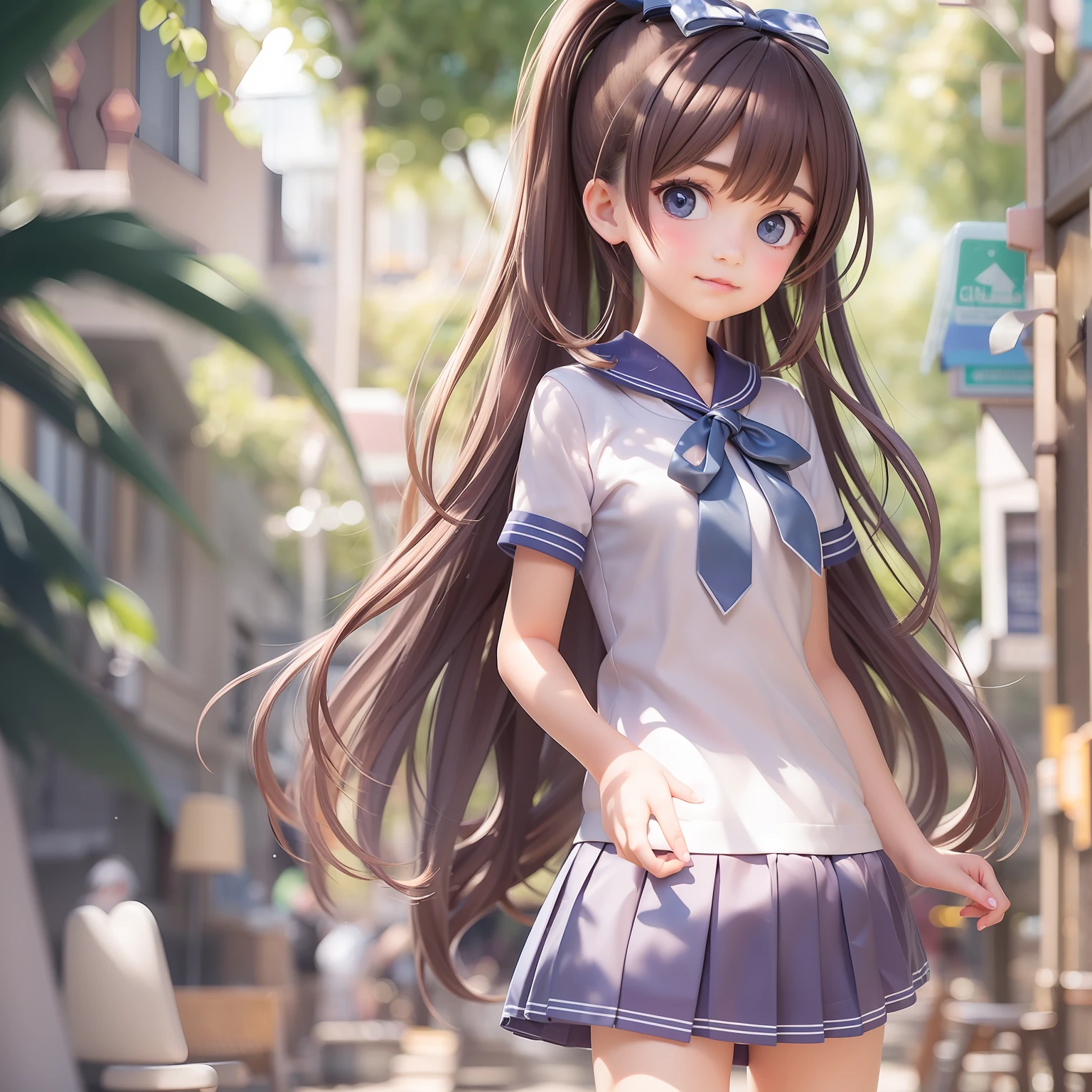 ((9year old girl:1.5)), 1 Girl, Lori, Petite girl, Complete anatomy, Whole body, children body, child, Super Cute, girl, Little girl, Beautiful Girl, beautiful shining body, Bangs,Brown hair,high eyes,(aquamarine eyess), drooping eyes, Petite,tall eyes, beautiful girl with fine details, beautiful and delicate eyes, Detailed face, Beautiful eyes, beautiful shining body, bouncy hair,ponytail hair
school uniform, thights, serafuku, Skirt, black serafuku, crass room,akebisailor,Blurry background,serafuku,
Natural light,((Realism: 1.2)), dynamic far view shot,Cinematic lighting, Perfect composition, by sumic.busty petite, ultra -detailed, Official art, Maste Piece, (Best Quality:1.3), glint, extremely detailed CG Unity 8k wallpapers, Detailed background, Maste Piece, Best Quality, (Maste Piece), (Best Quality:1.4), (ultra-high-resolution:1.2), (hiper realistic:1.4), (Photorealistic:1.2), Best Quality, High quality, high-re, Detail enhancement,
