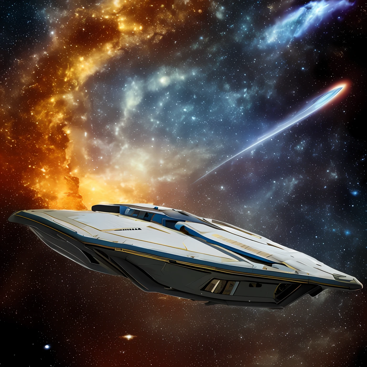 space ship,Fly between stars,Magnificent interstellar views --auto