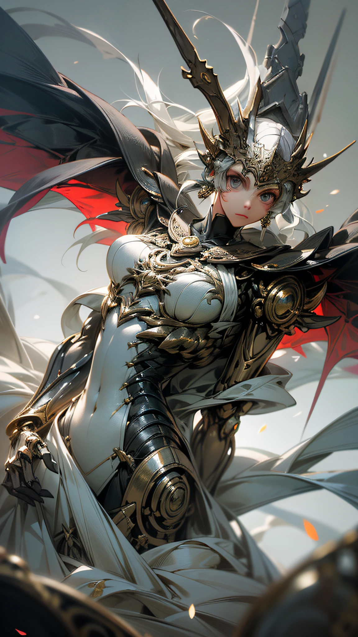arafed image of a woman with a sword and armor, by Yang J, Phlegm sputum, phlegm | Art germ, Art germ on ArtStation Pixiv, chengwei pan on artstation, wlop and krenz cushart, Kushatt Krenz Key Art Women, Guweiz on ArtStation Pixiv, Extremely detailed Artgerm