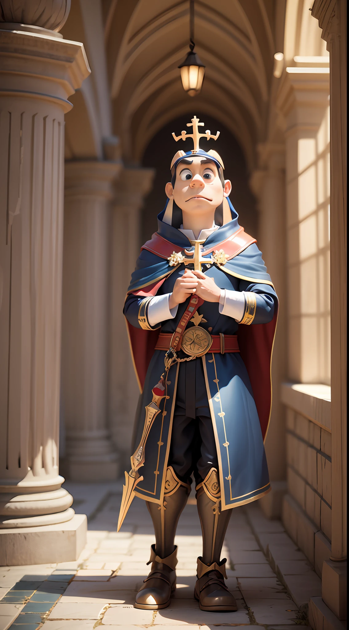 scatholic saint saint george, cute, style disney, pixar, 3d animation movie, cute 3d character --auto --s2
