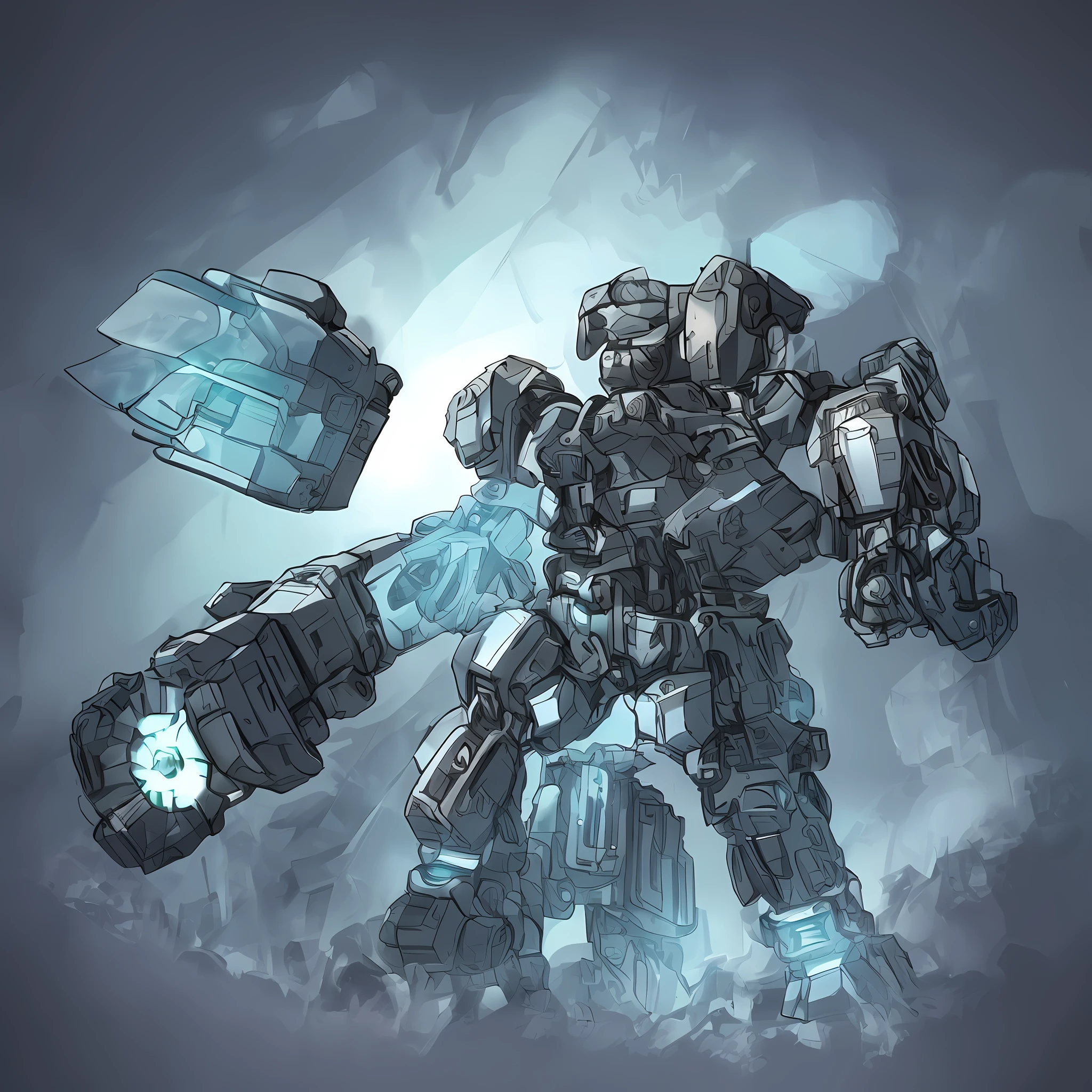 robot,Mecha style,Up,Mechanical lines,meticulous,High-rise building in background,The right hand holds a large shield,The left hand holds a large beam knife --auto