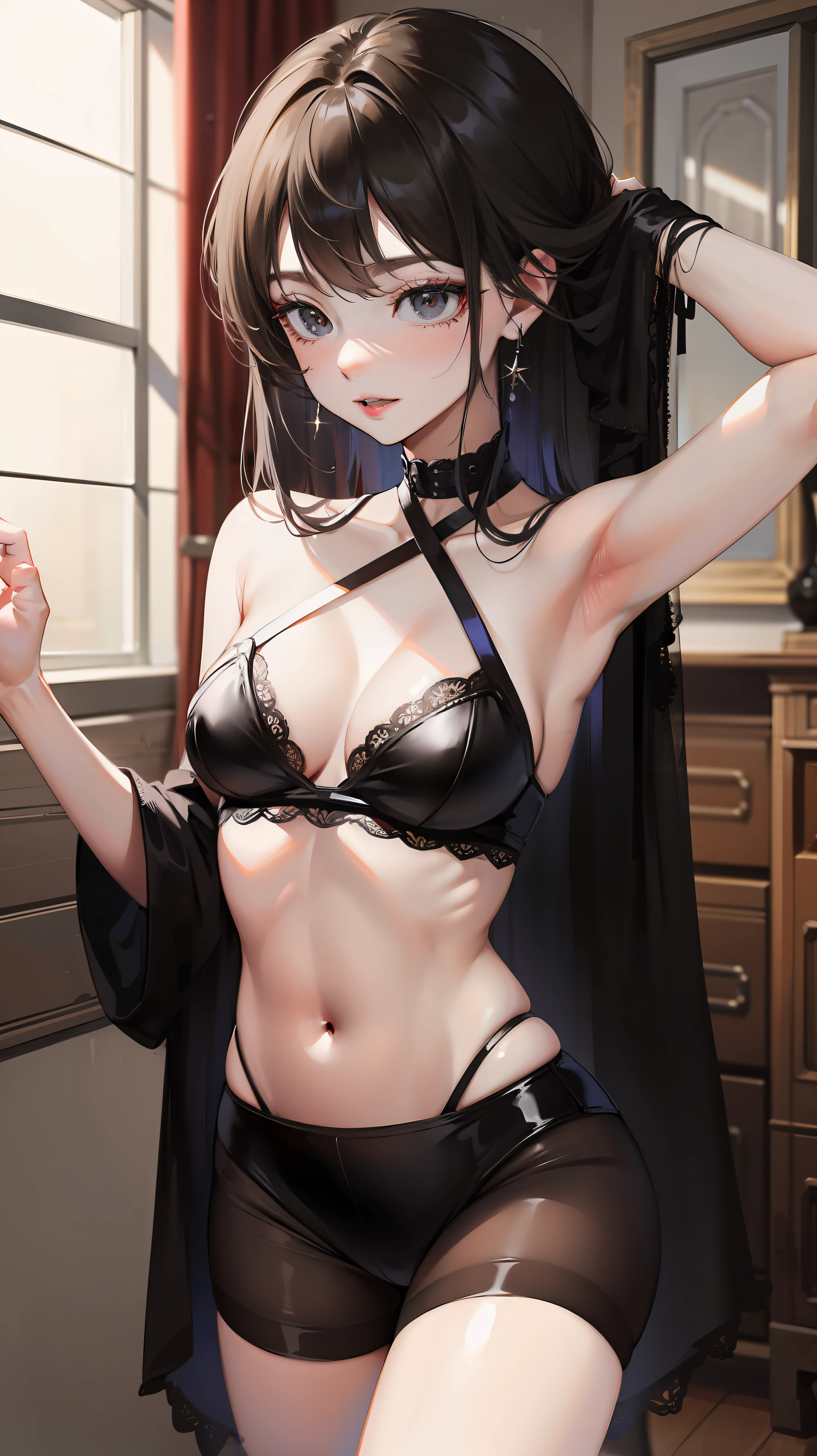 Sexy,Taste,A charming and moving beauty,Black hair and black eyes。