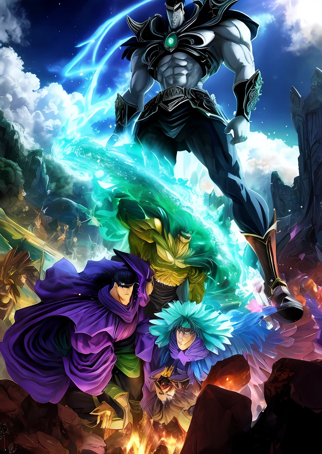 anime, Estilo anime, obra prima, obra prima do anime, Toguro,forte, musculoso, Grande, Um joker da DC, epics, (realista:1.2), desbotado:0.2, cores neutras:0.2, (arte conceitual), ((((HDR)))), ((((cores silenciadas)))), Intricate meals, art-station, hiperdetalhado, Filmagem de filmes, luzes quentes, dramatic light, detalhes intrincados, vinheta, fundo complexo, [((Casaco, colete verde))], geometric tie, luvas de couro, slate grey atmosphere, (olhando para o espectador), (sorrir|smug), contrapposto, light volumetric, Dramatic, good proportions, boa anatomia, Concedido,  obra-prima, obra-prima,