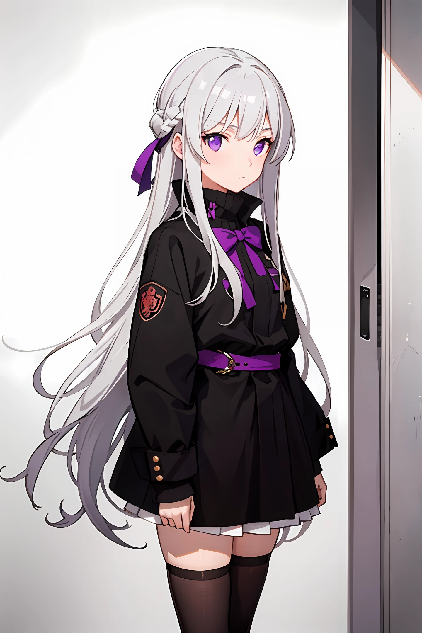 masterpiece, best quality, 1girl, elaina_(majo_no_tabitabi), silver hair, purple eyes, long hair,