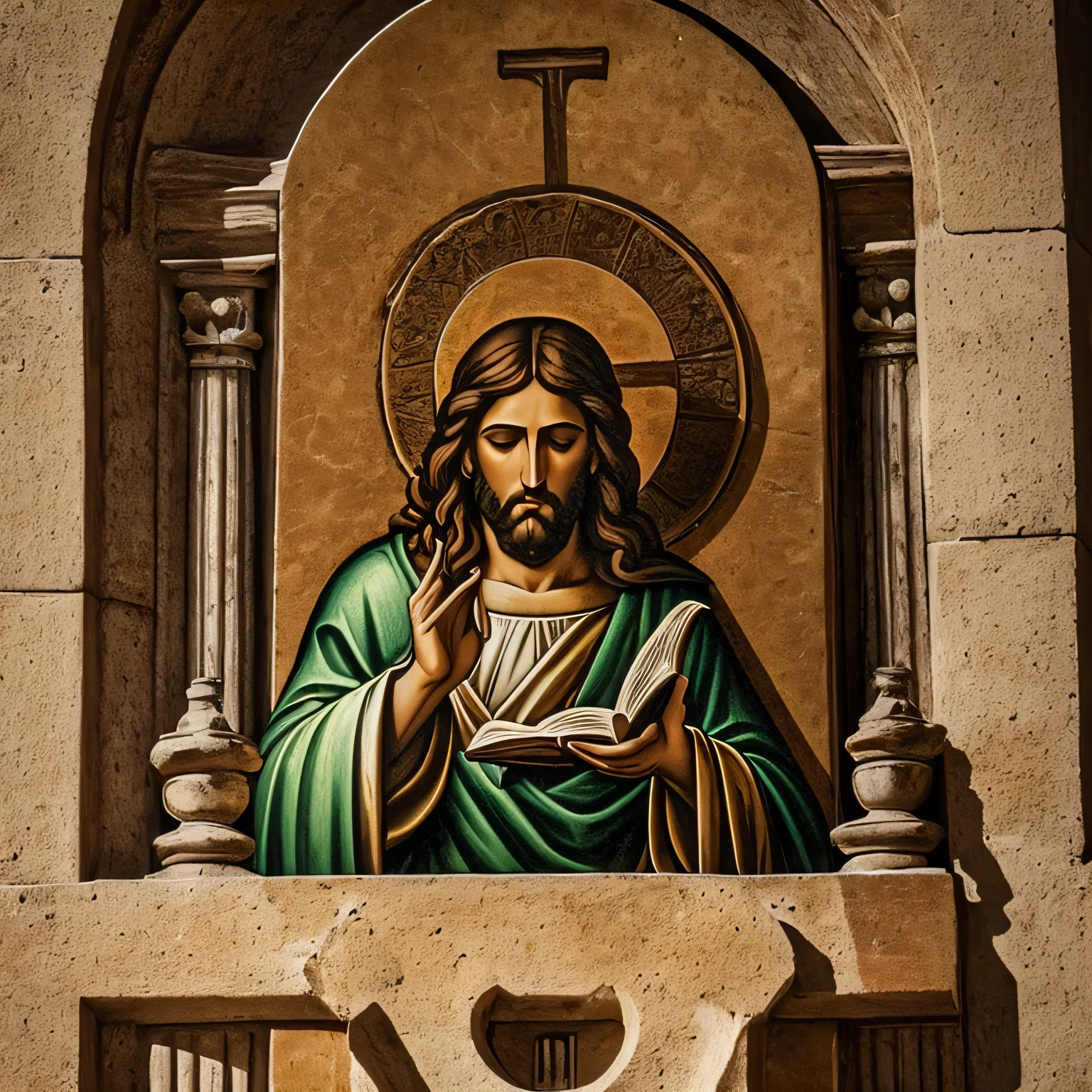 jesus sentado a mesa com 12 discipulos --auto