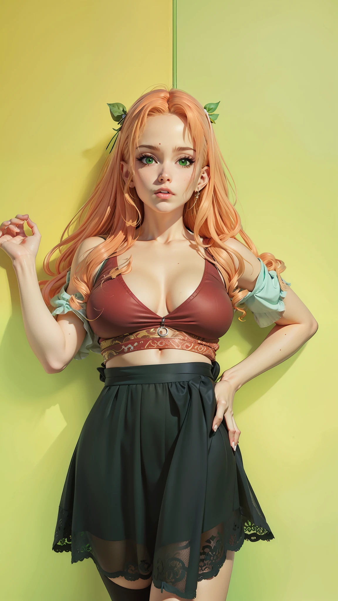 Anime, estilo one piece, ultra realista, olhos verdes