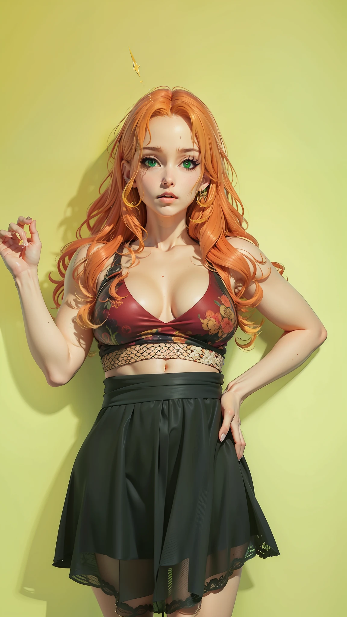 Anime, estilo one piece, ultra realista, olhos verdes