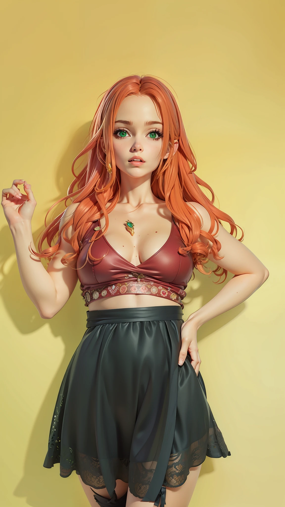 anime, Estilo One Piece, Ultra realista, olhos verdes, cabelos roda escuro