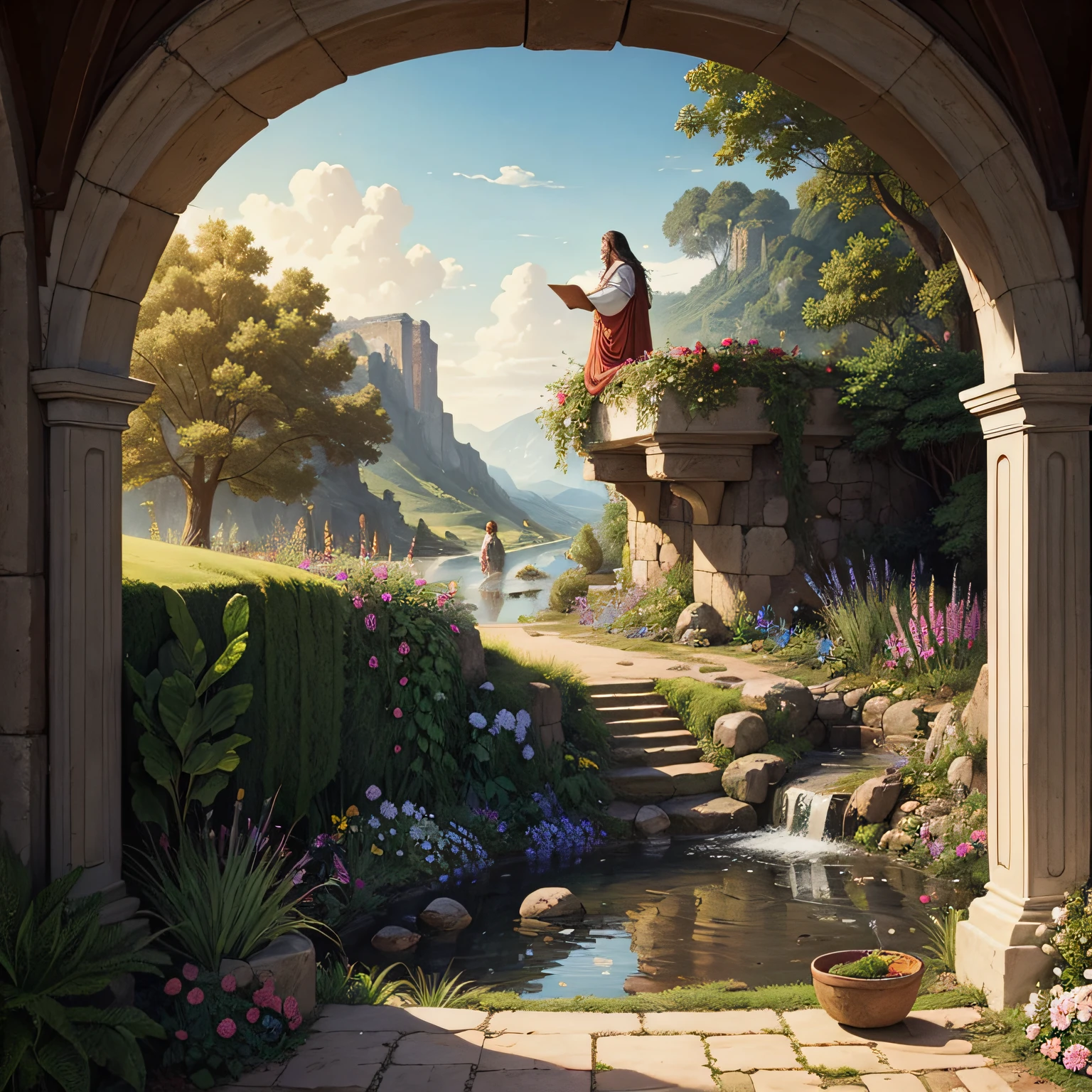 Jesus creating the Garden of Eden --auto