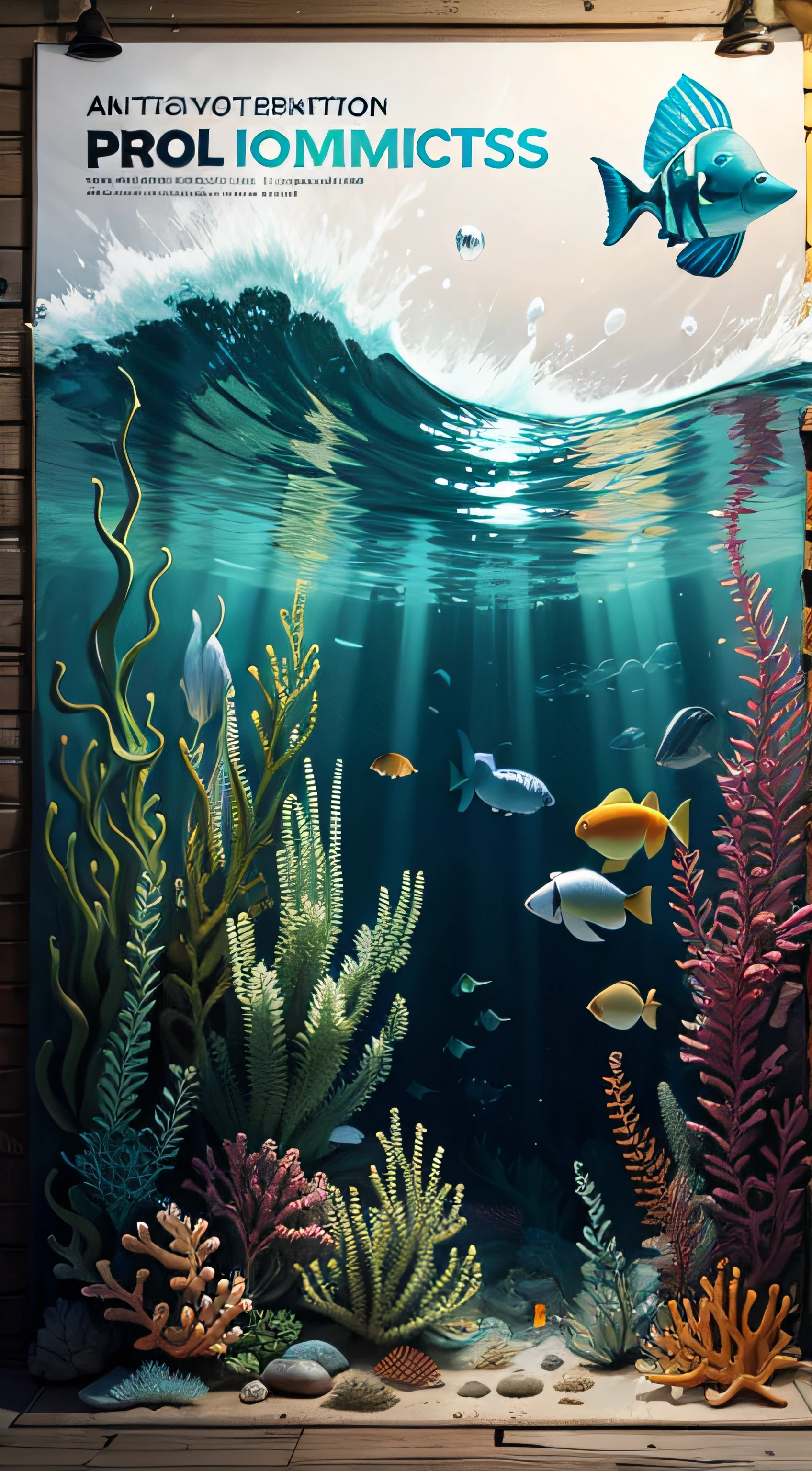 An environmental protection poster with sea creatures --auto
