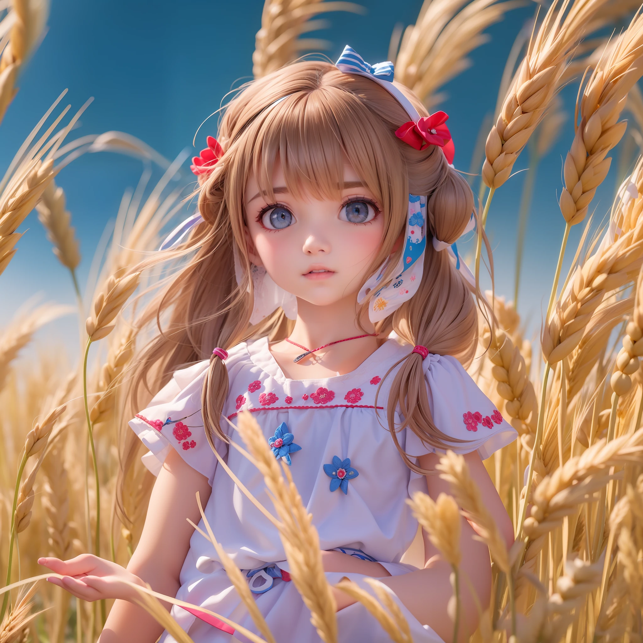 ((9ar olirl:1.5)), complete anatomy, children's body, childer cute, girl, little girdom poses,random angles,

Ukrainian girl, wheat field, golden wheat field, embroidery,((( blue embroidery:1.2))),red embroidery,
Ukrainian, Russian, Belarusian, Sorochka, Ukrainian folk costumes,(red, blue, white), (red, blue, and white hairband),

 beautiful girl, 1 girl, loli, petite gir top quality, masterpiece, high eyes,drooping eyes,(realism: 1.2)), petite, bangs, tall eyes, natural light,(aquamarine eyes),bangs, beautiful girl with fine details, Beautiful and delicate eyes, Beautiful girl, detailed face, Beautiful eyes, beautiful shining body, 8K images,