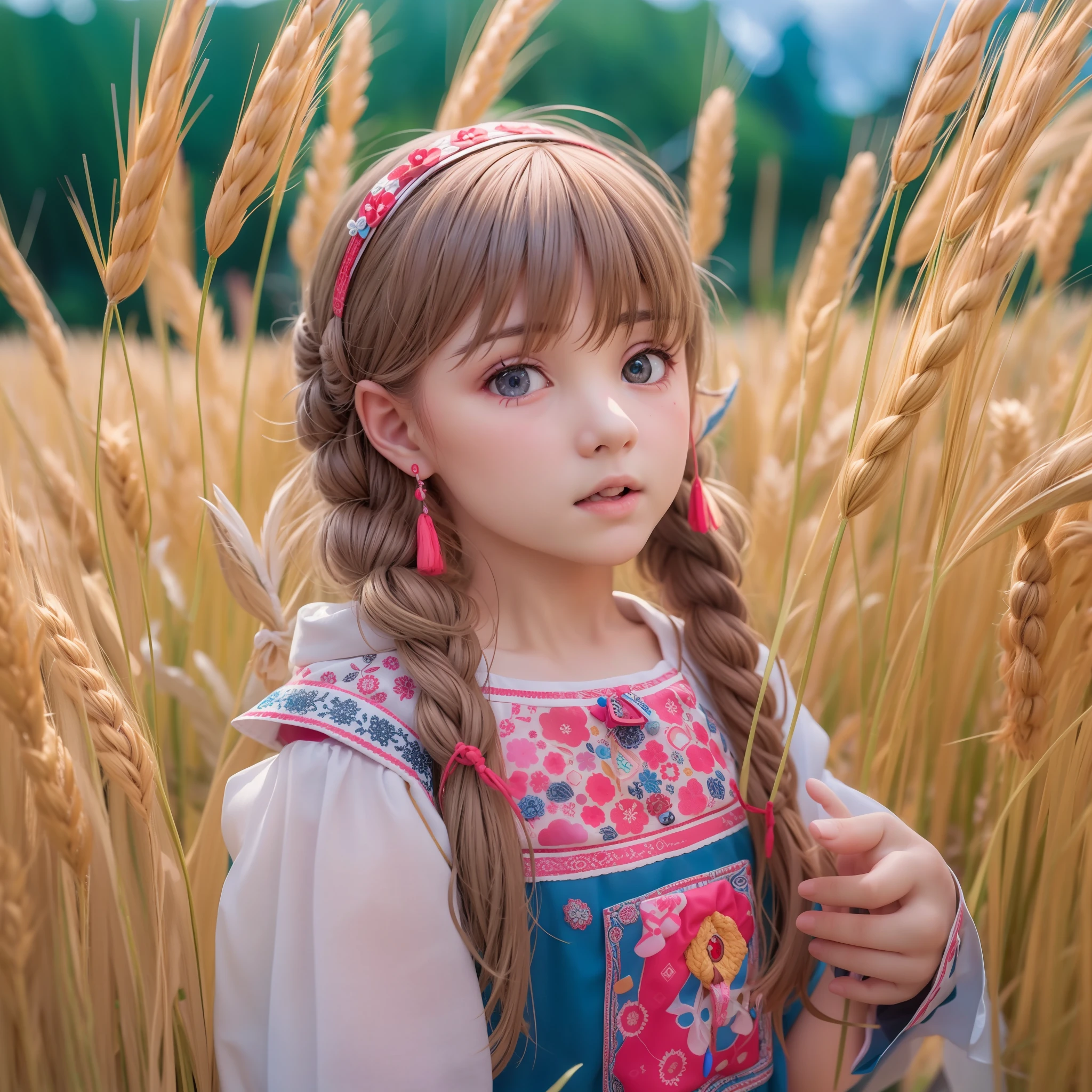 ((9ar olirl:1.5)), complete anatomy, children's body, childer cute, girl, little girdom poses,random angles,

Ukrainian girl, wheat field, golden wheat field, embroidery,((( blue embroidery:1.2))),red embroidery,
Ukrainian, Russian, Belarusian, Sorochka, Ukrainian folk costumes,(red, blue, white), (red, blue, and white hairband),

 beautiful girl, 1 girl, loli, petite gir top quality, masterpiece, high eyes,drooping eyes,(realism: 1.2)), petite, bangs, tall eyes, natural light,(aquamarine eyes),bangs, beautiful girl with fine details, Beautiful and delicate eyes, Beautiful girl, detailed face, Beautiful eyes, beautiful shining body, 8K images,