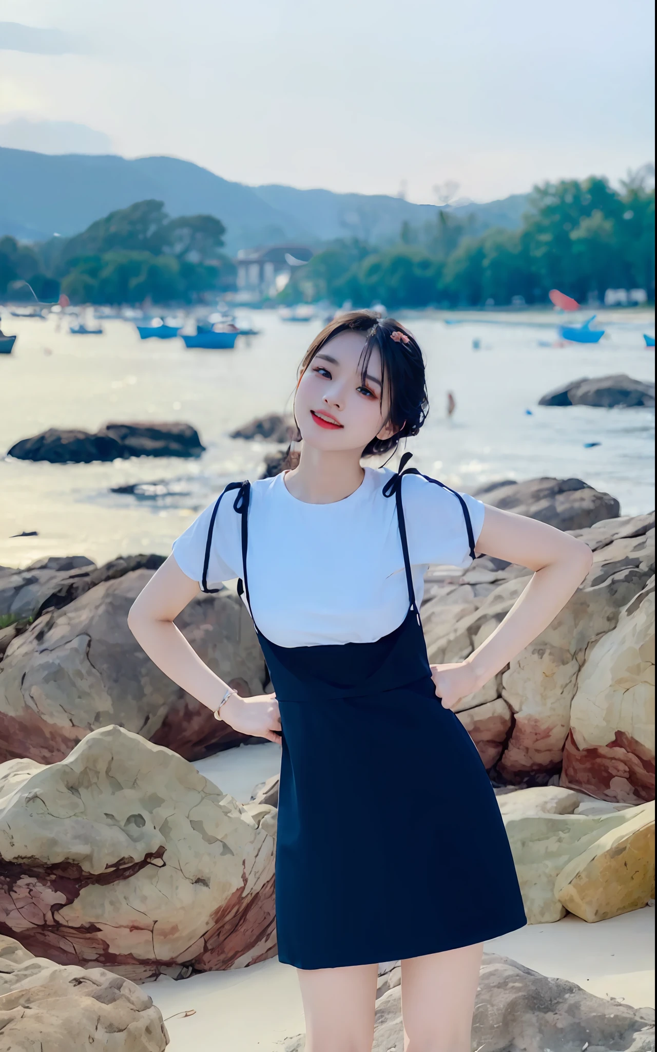 Masterpiece, black_hair, 1 girl, looking at the audience, long_hair, nail_polish, solo, ancient art, Chinese, (8k, best quality, masterpiece: 1.2), (realistic, realistic:1.2), (background sky: 1.2), (bust photo: 1.7), looking at the audience, hanfu, 1girl, (purple flower pine ink: 1.1), face close-up, detailed face, hanfu, tang system, chest-length skirt, pleated skirt,cinematic lighting, motion blur, ray tracing, god rays, bloom, drop shadow, close-up, lens flare, UHD, masterpiece, ccurate, anatomically correct, textured skin, super detail, high details, high quality, award winning, best quality, highres, 16k, HD, accurate, correct hand, (anatomically correct: 1.5),