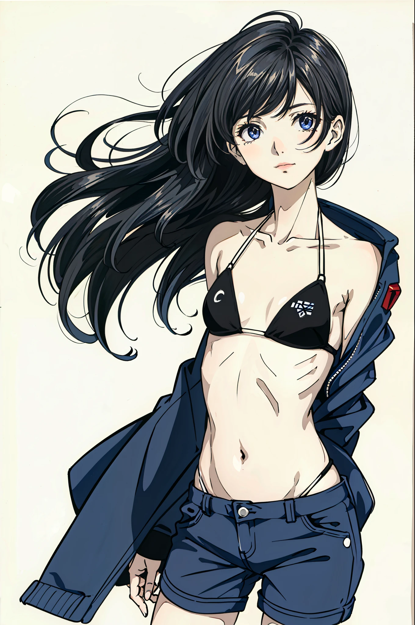 foto retrato de ((chica en cuerpo entero)), (((anorexic girl))), ((muchacha muy flaca en bikini)), (((huesos y costillas visibles))), ((small flat breasts)), ((very small waist)), ((piernas delgadas)), ((rostro hermoso)), ((vista de frente cuerpo entero)), (((concave abdomen))), ((muchacha muy muy flaca)), ((fondo blanco)). ((cabello al viento)). ((Chica evangelion))