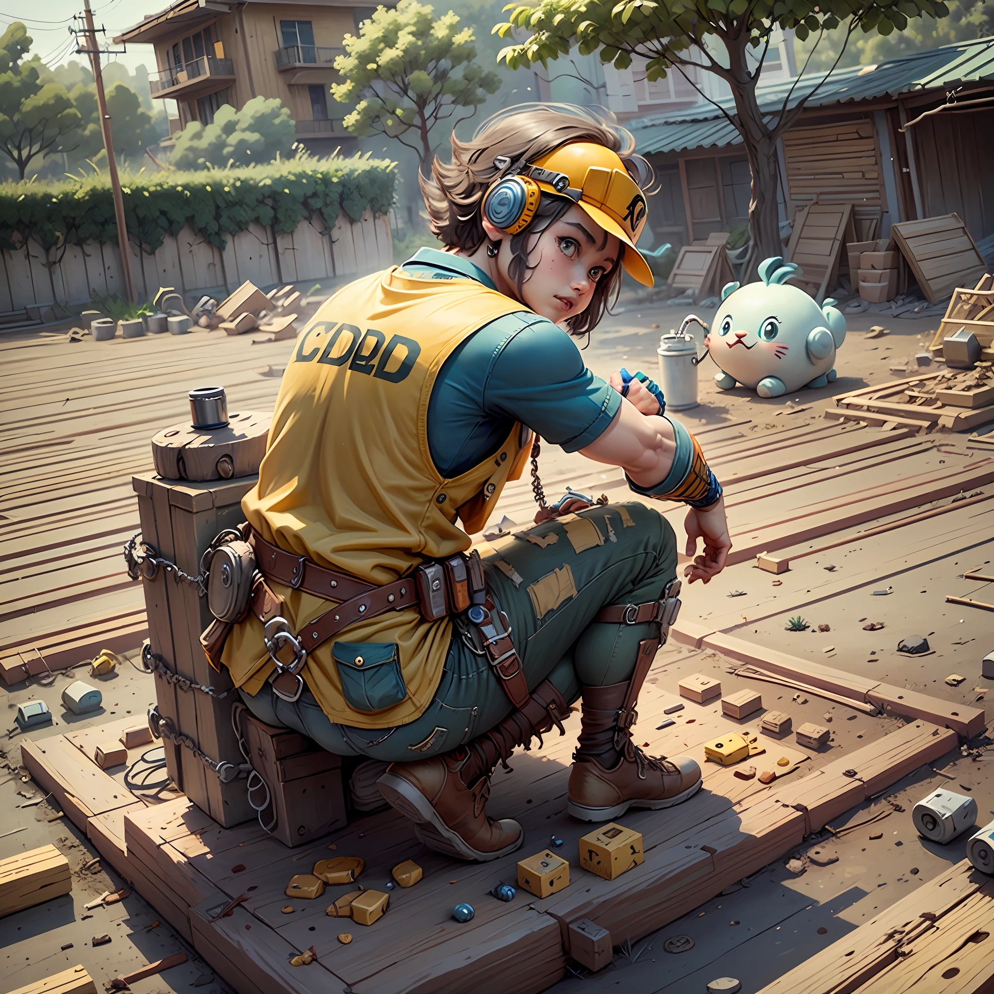 Creat one Kids Cartoon, its name is CDD, He works in construction --auto --s2