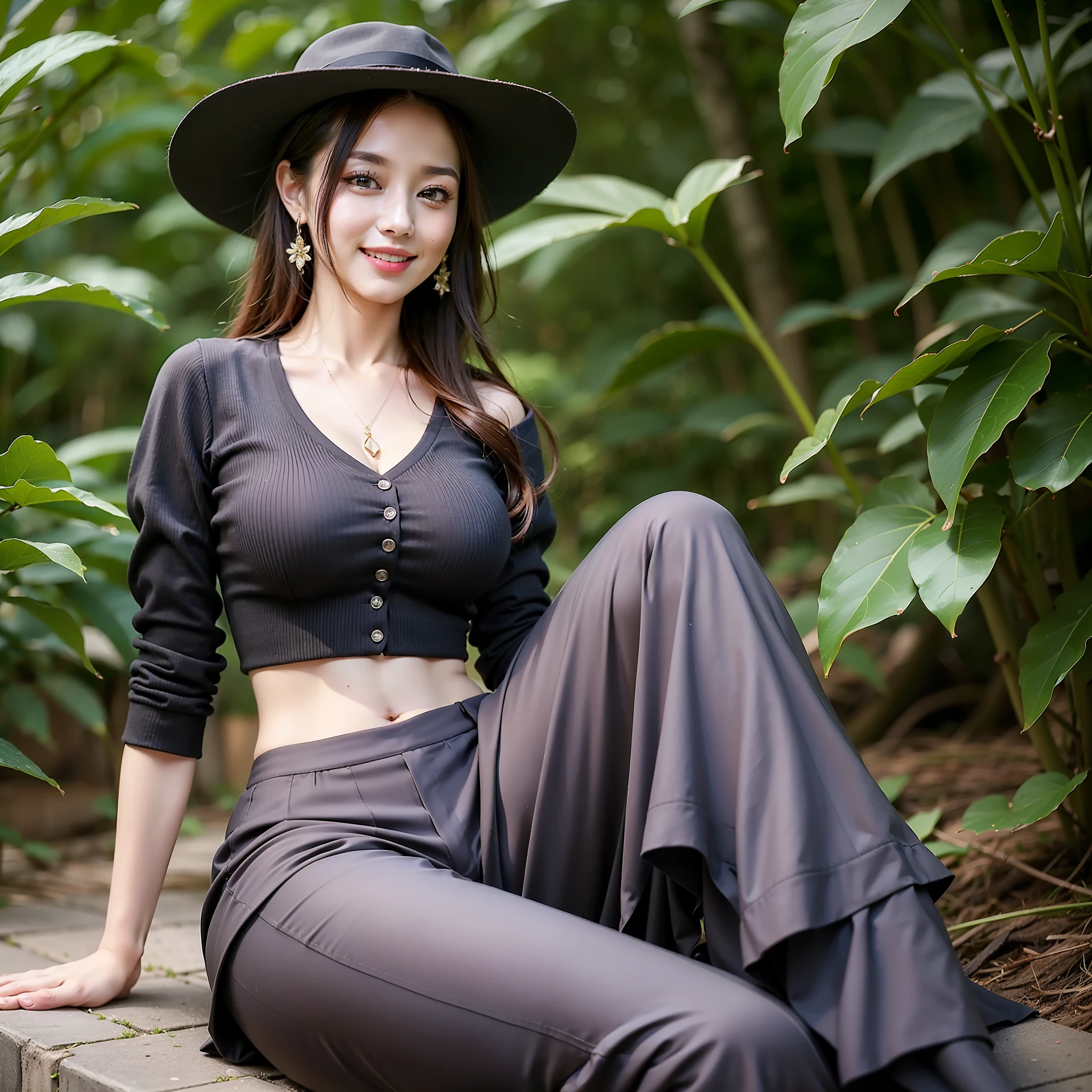 ((top-quality、8k、​masterpiece:1.3))、Beautiful Women in Perfect Style、affectionate smile、Wide pants、Gaucho Pants、Flared pants、pleatedskirt、formal pants、skinny pants、big breasts thin waist、abdominals、Sexy ass、slim legs、s ass