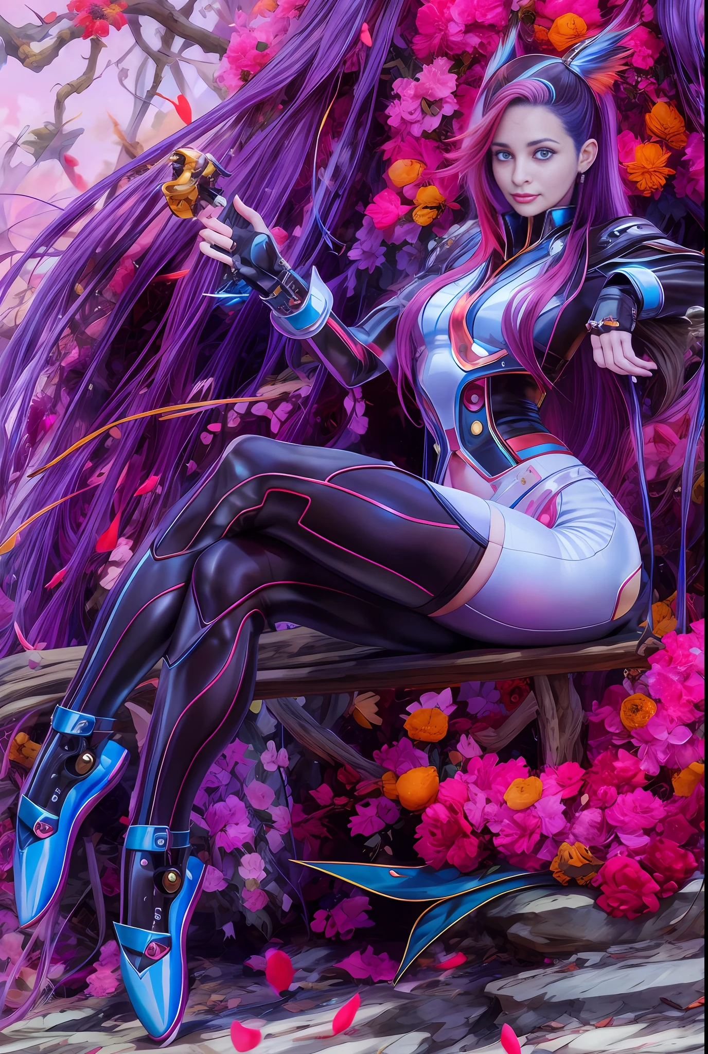 Menina anime com (((asas roxas))), sentada em um banco com uma rosa, Artgerm extremamente detalhado, Artgerm colorido!!!, Artgerm. High detail, Estilo Artgerm, Artgerm detalhado, Estilo Artgerm, graphic artist artgerm, Artgerm Julie Bell Beeple, Artgerm e RossDrew, ! arte dos sonhos
