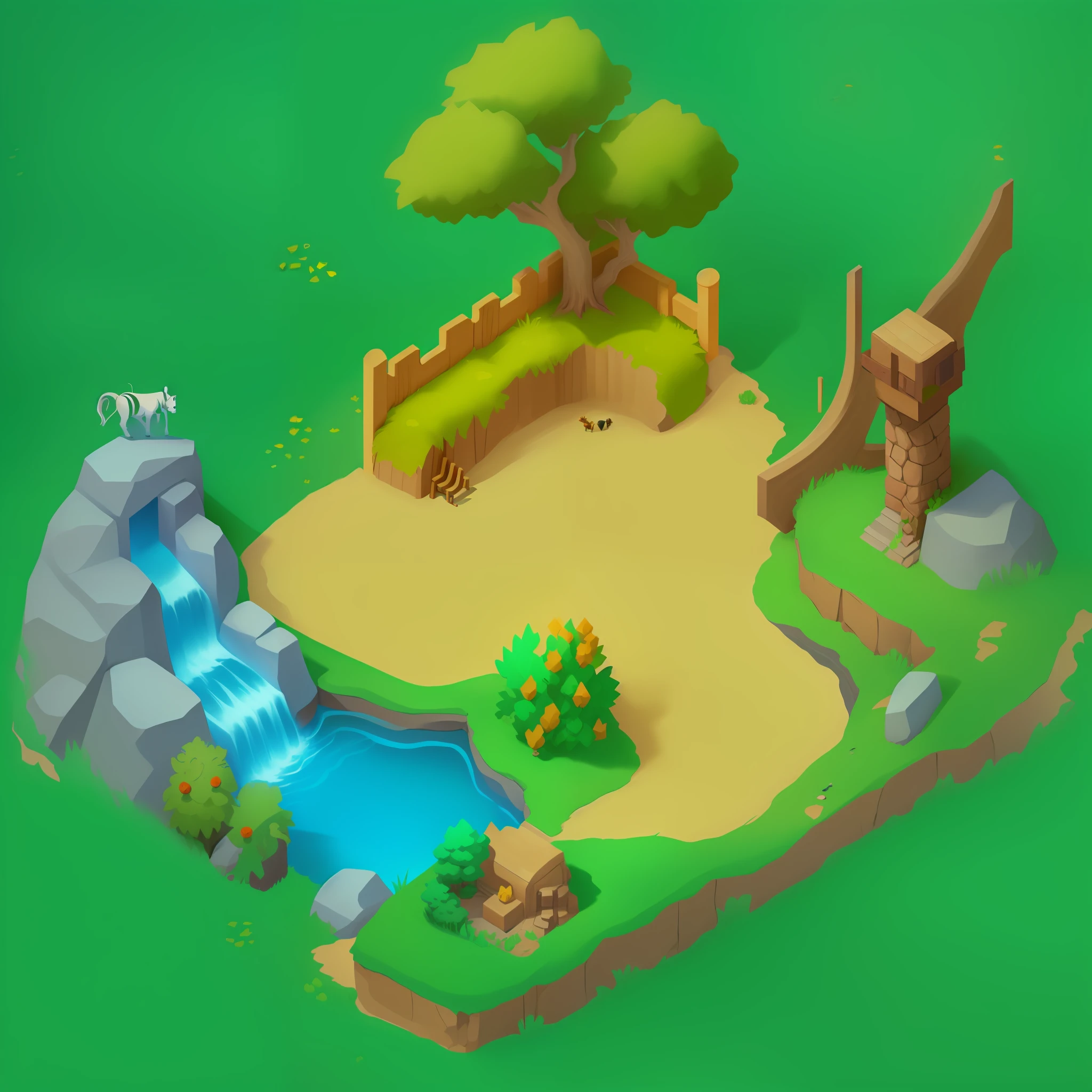 Game scene design,zoo,Top angle of view