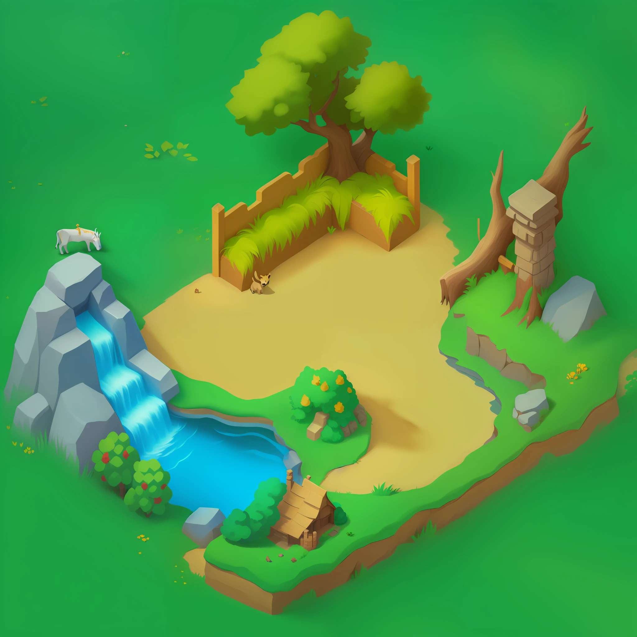 Game scene design,zoo,Top angle of view